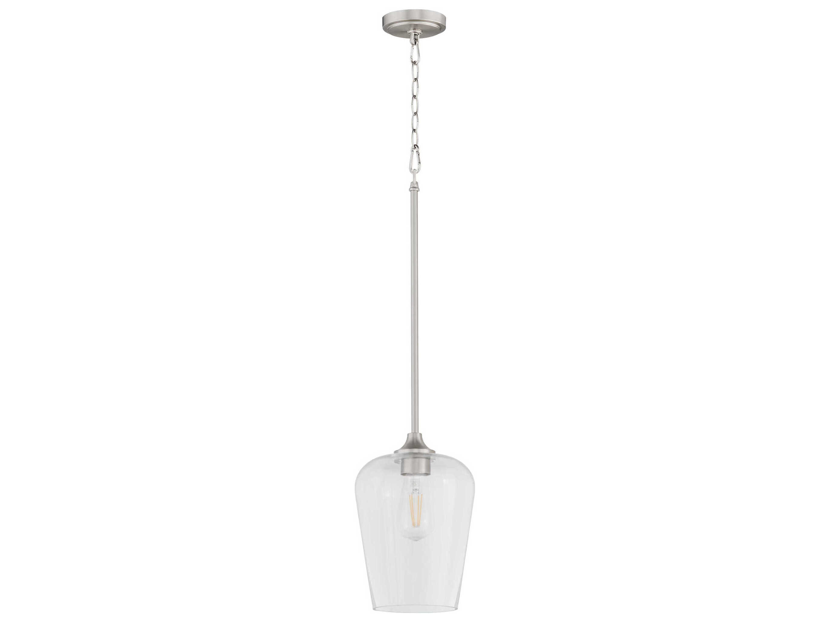Quorum Raymond 1-Light Satin Nickel Mini Pendant