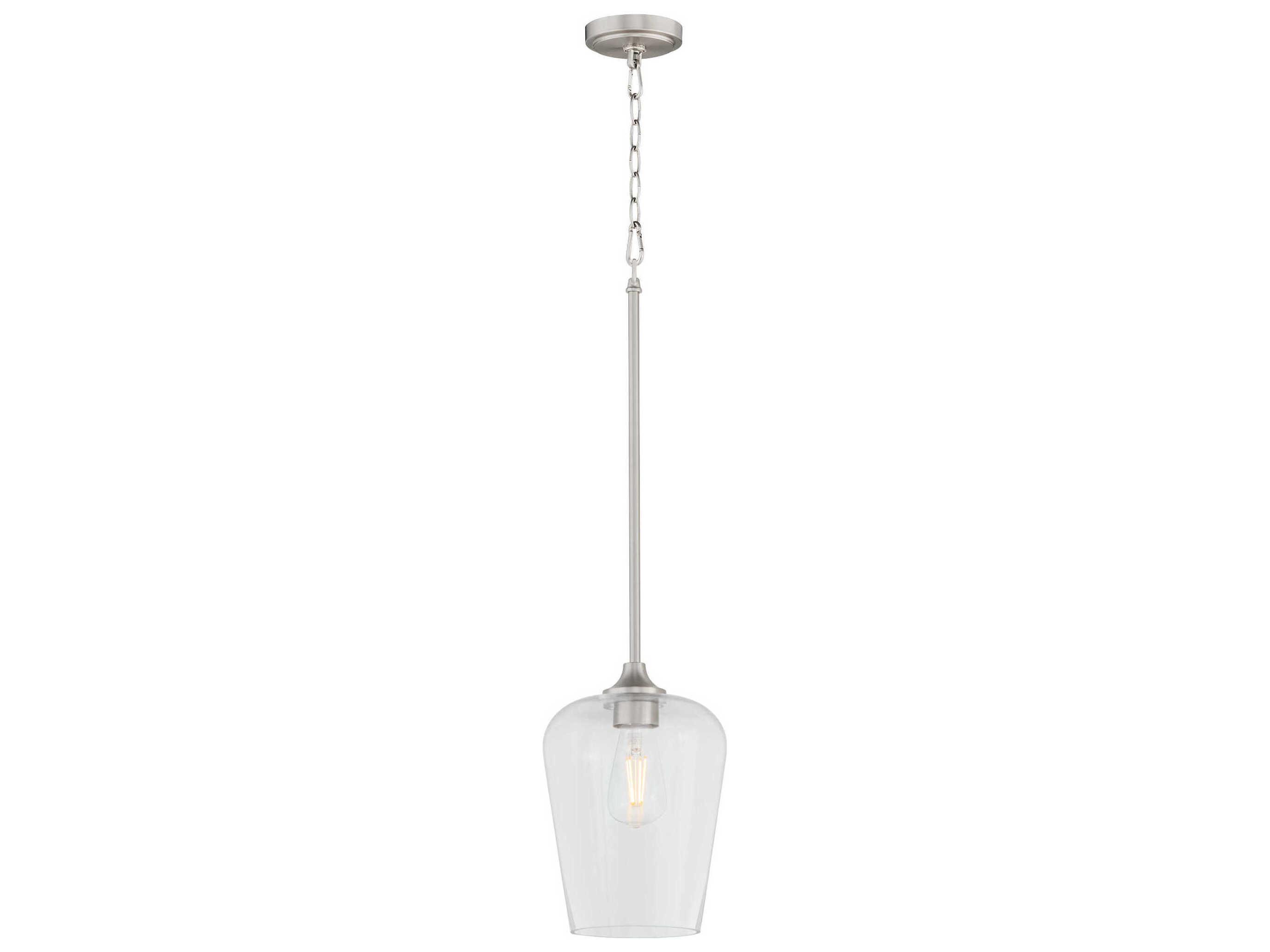 Quorum Raymond 1-Light Satin Nickel Mini Pendant