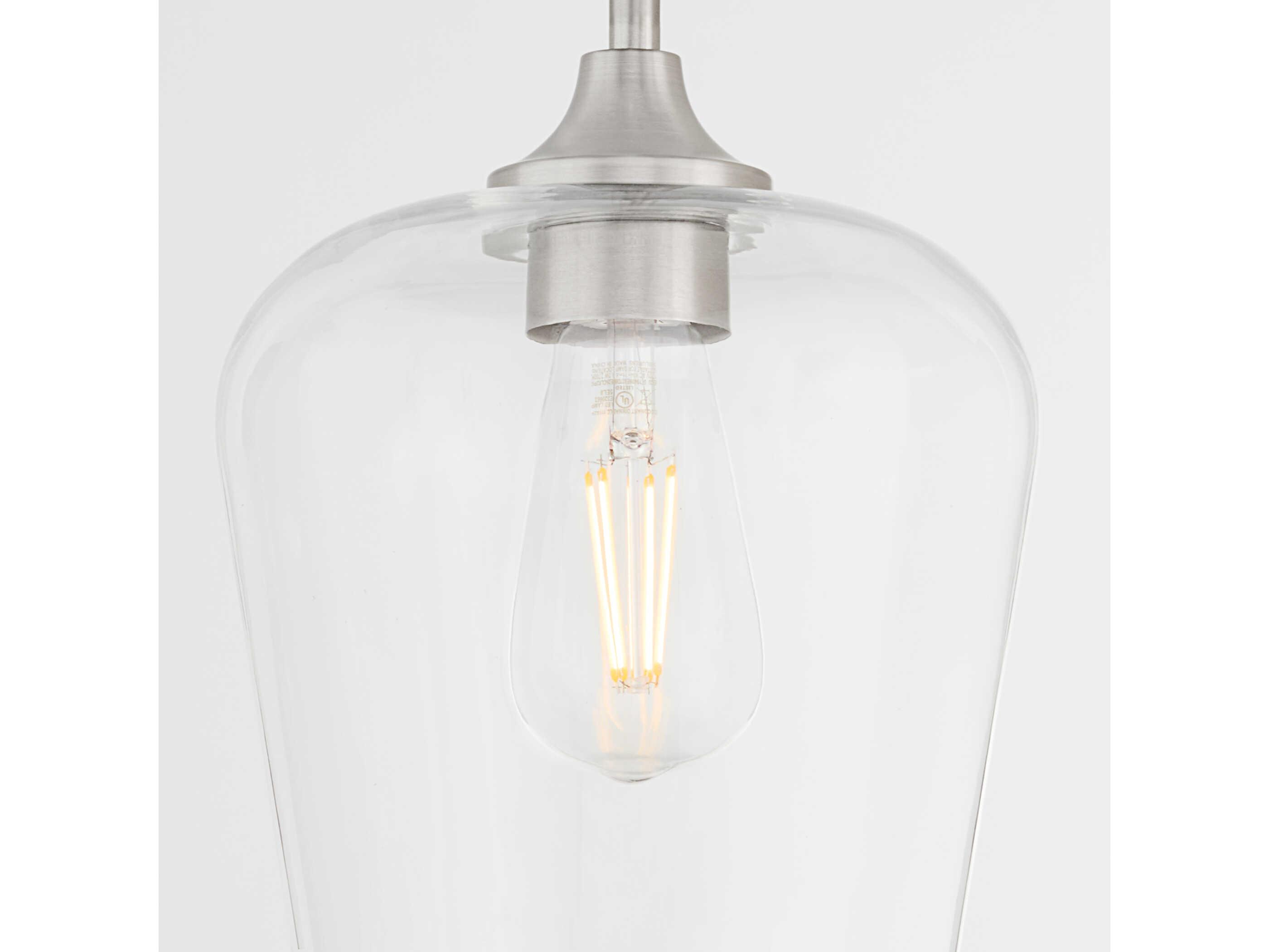 Quorum Raymond 1-Light Satin Nickel Mini Pendant