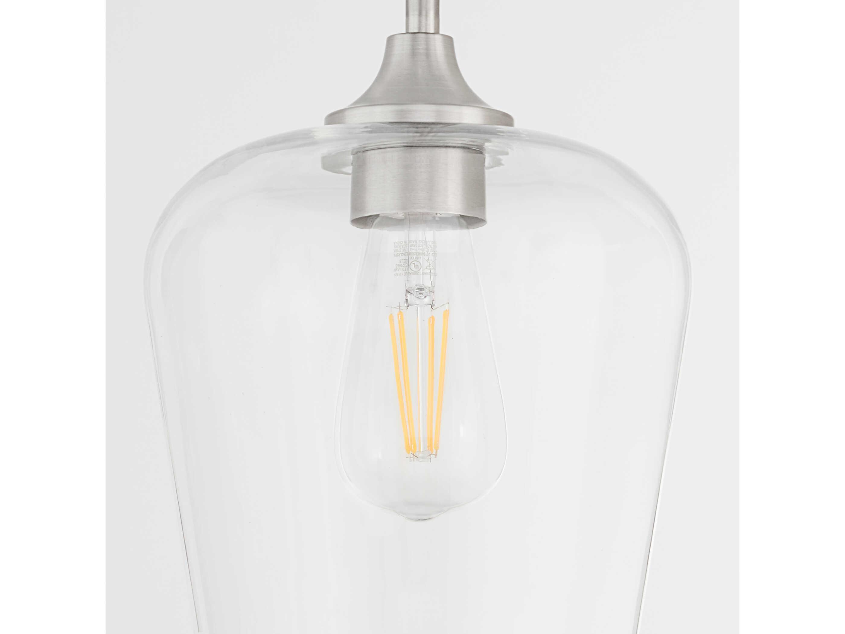 Quorum Raymond 1-Light Satin Nickel Mini Pendant