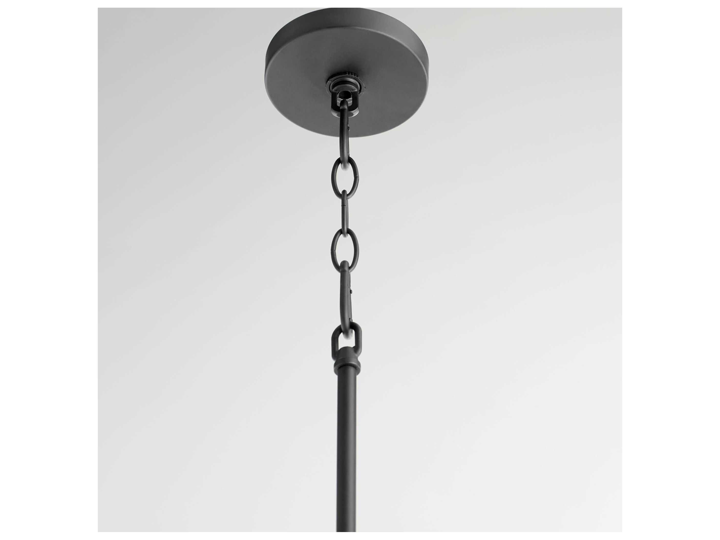 Quorum Tribute 1-Light Matte Black Glass Mini Pendant