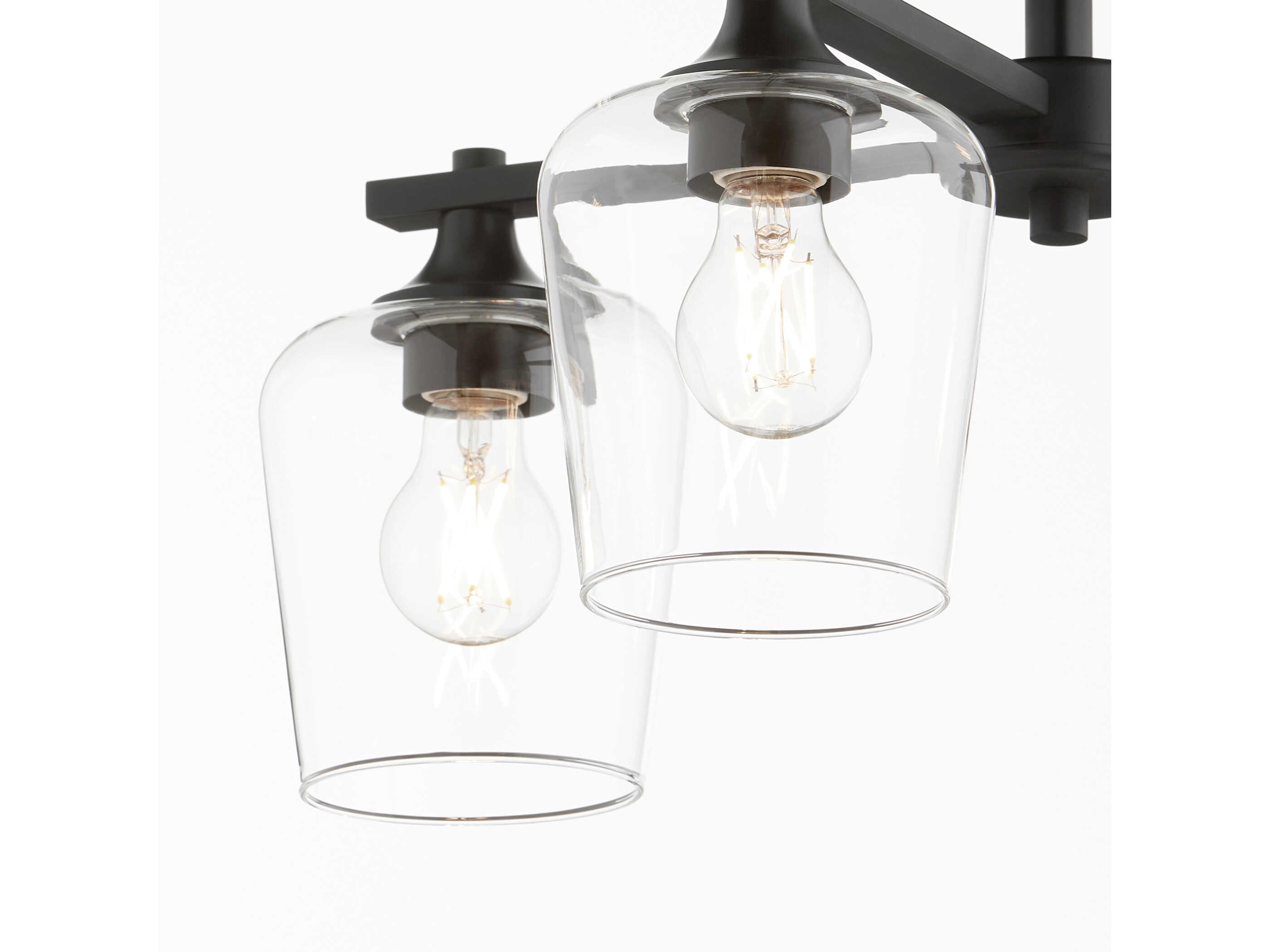 Quorum Veno 4-Light Matte Black Semi Flush Mount