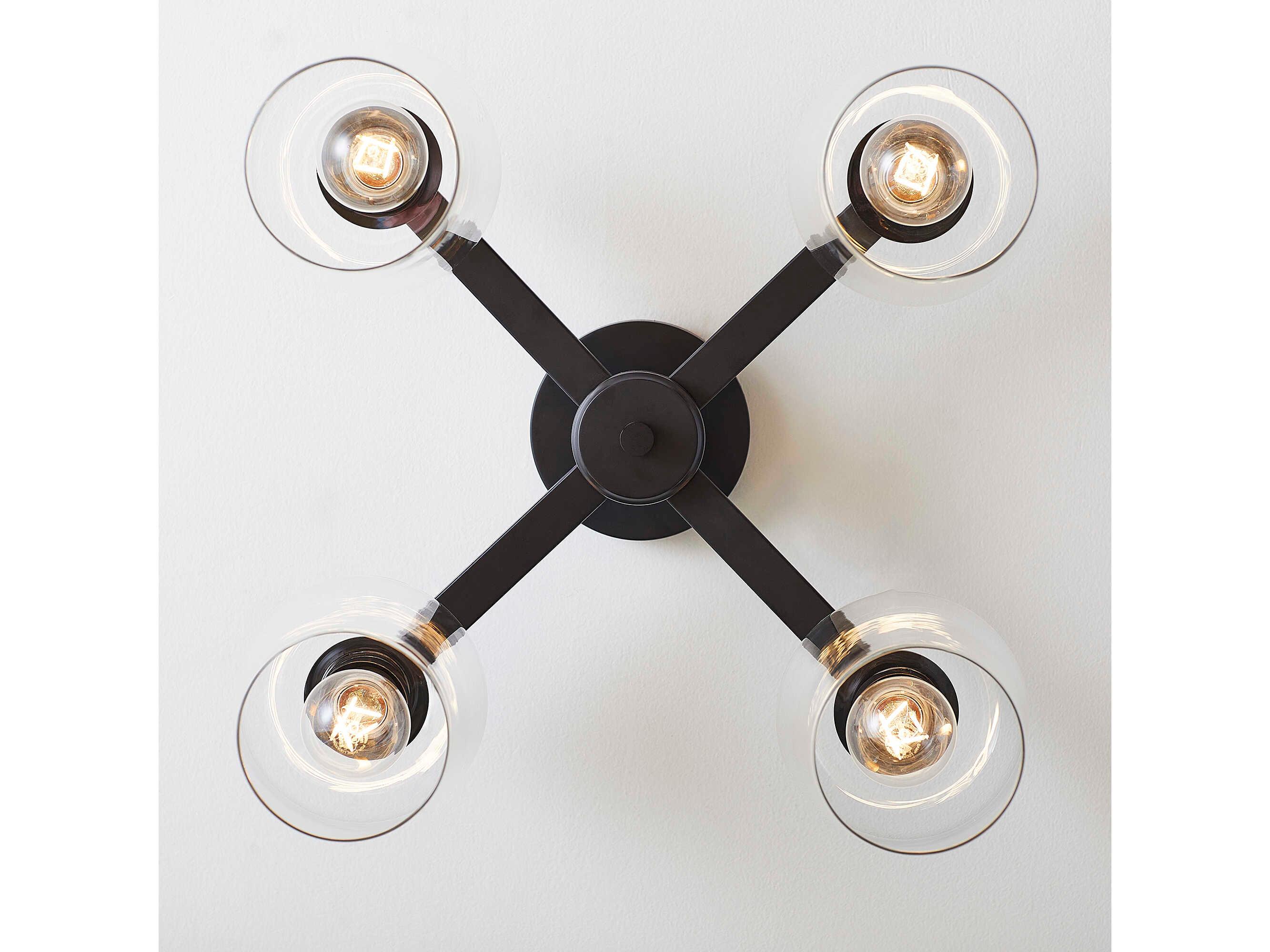 Quorum Veno 4-Light Matte Black Semi Flush Mount
