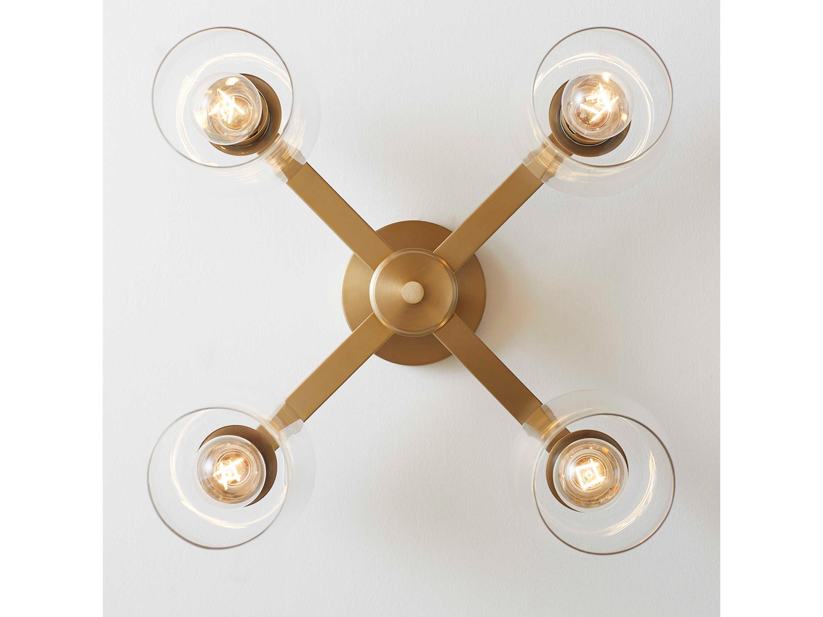 Quorum Veno 4-Light Aged Brass Semi Flush Mount