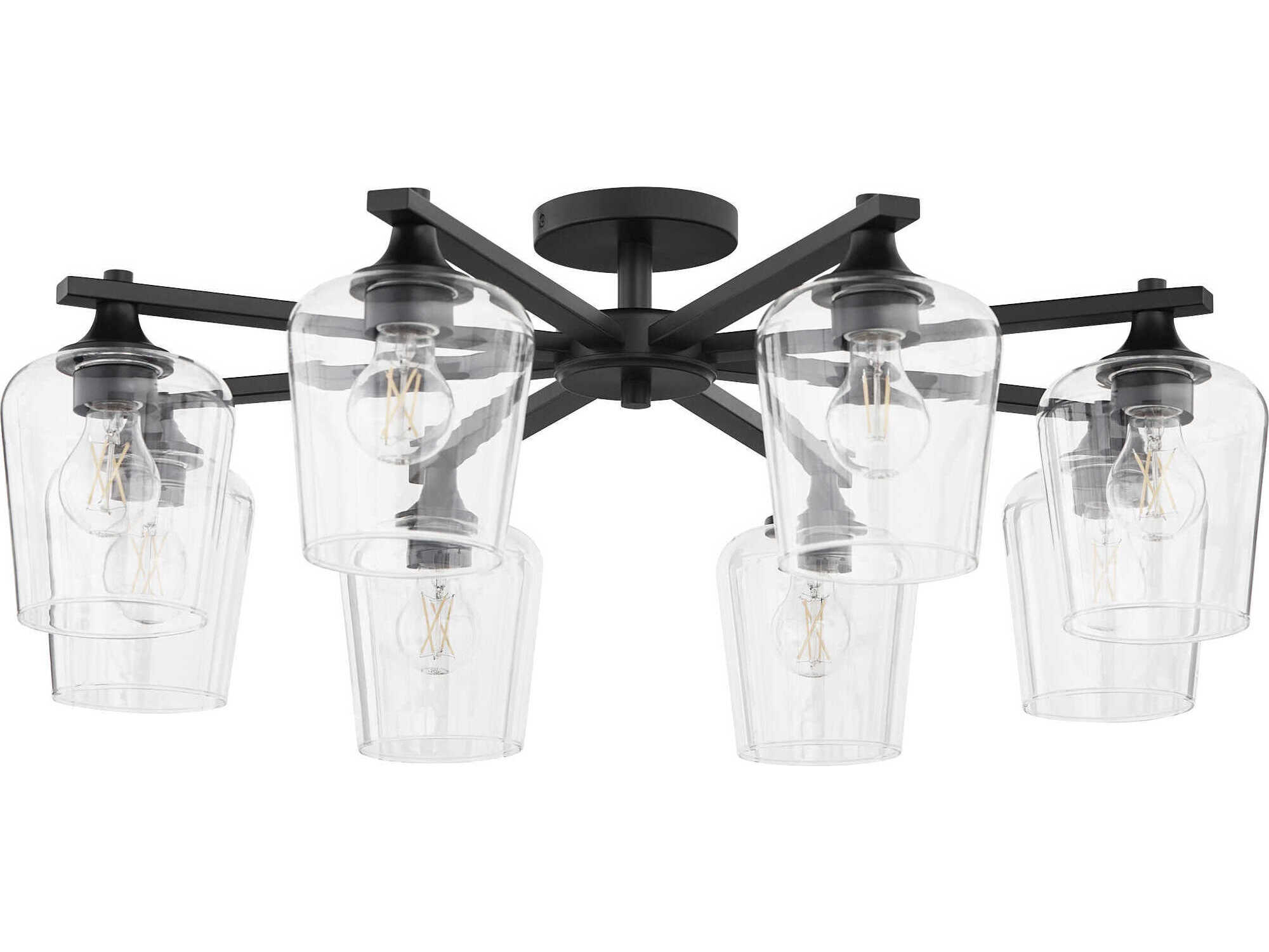 Quorum Veno 8-Light Matte Black Semi Flush Mount