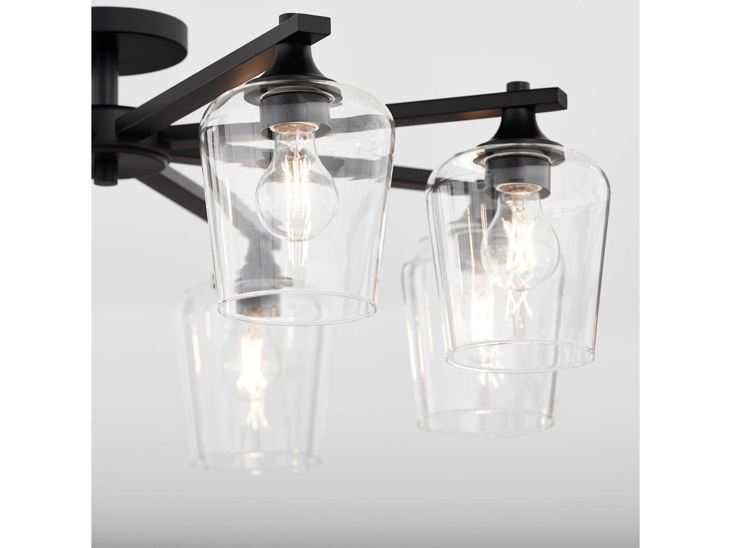 Quorum Veno 8-Light Matte Black Semi Flush Mount