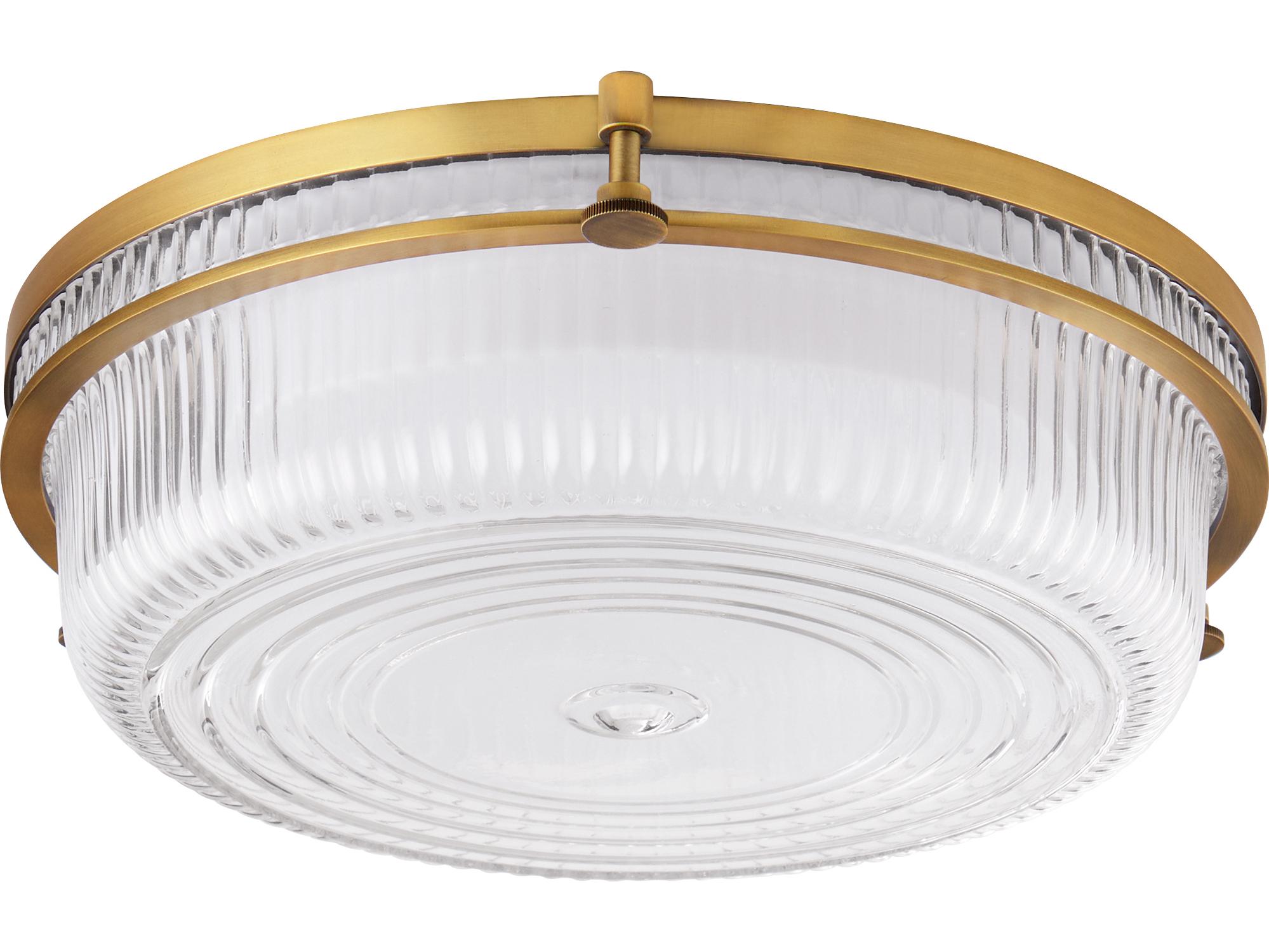 Quorum Emory 1-Light Brushed Brass Flush Mount