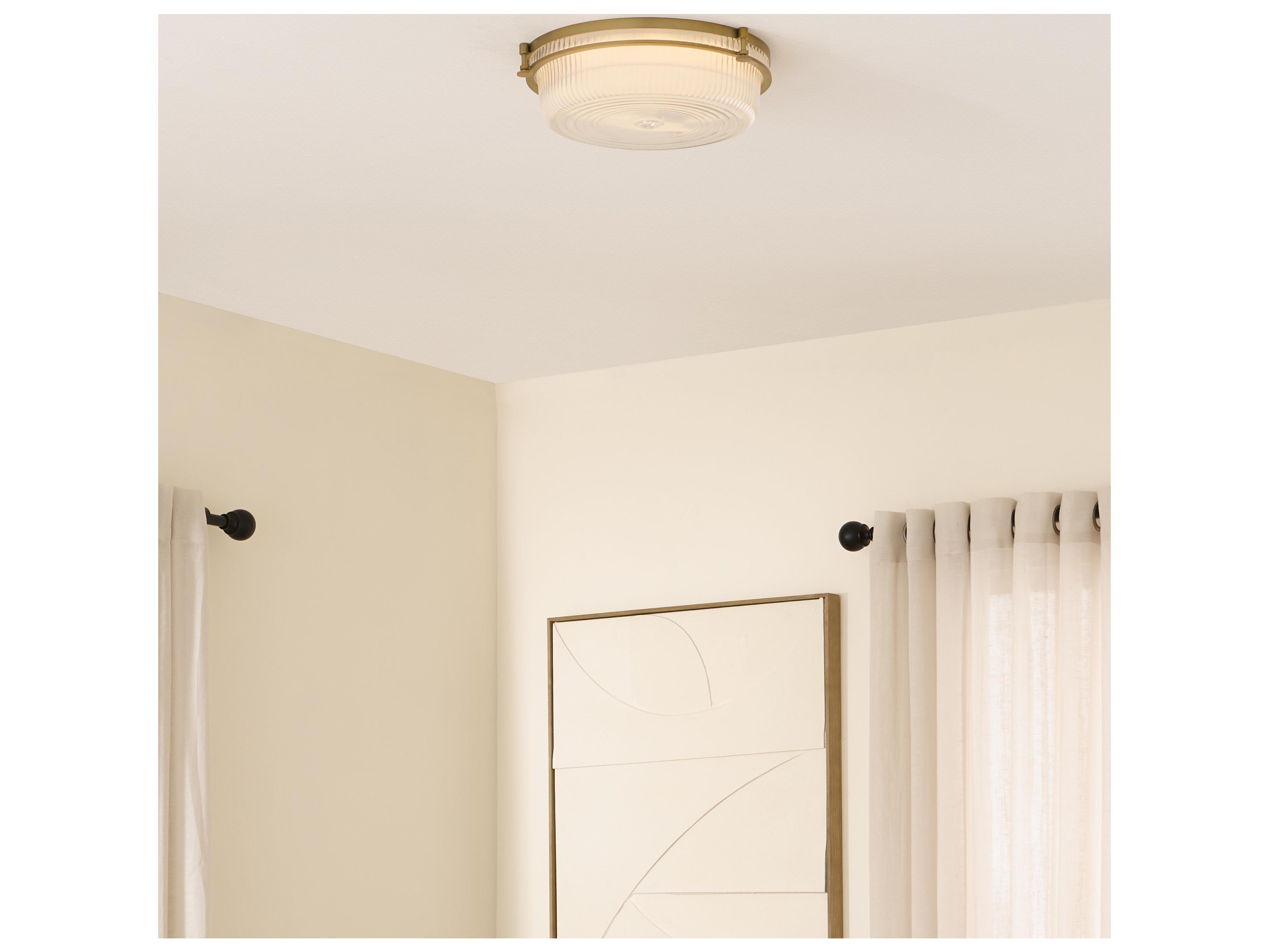 Quorum Emory 1-Light Brushed Brass Flush Mount