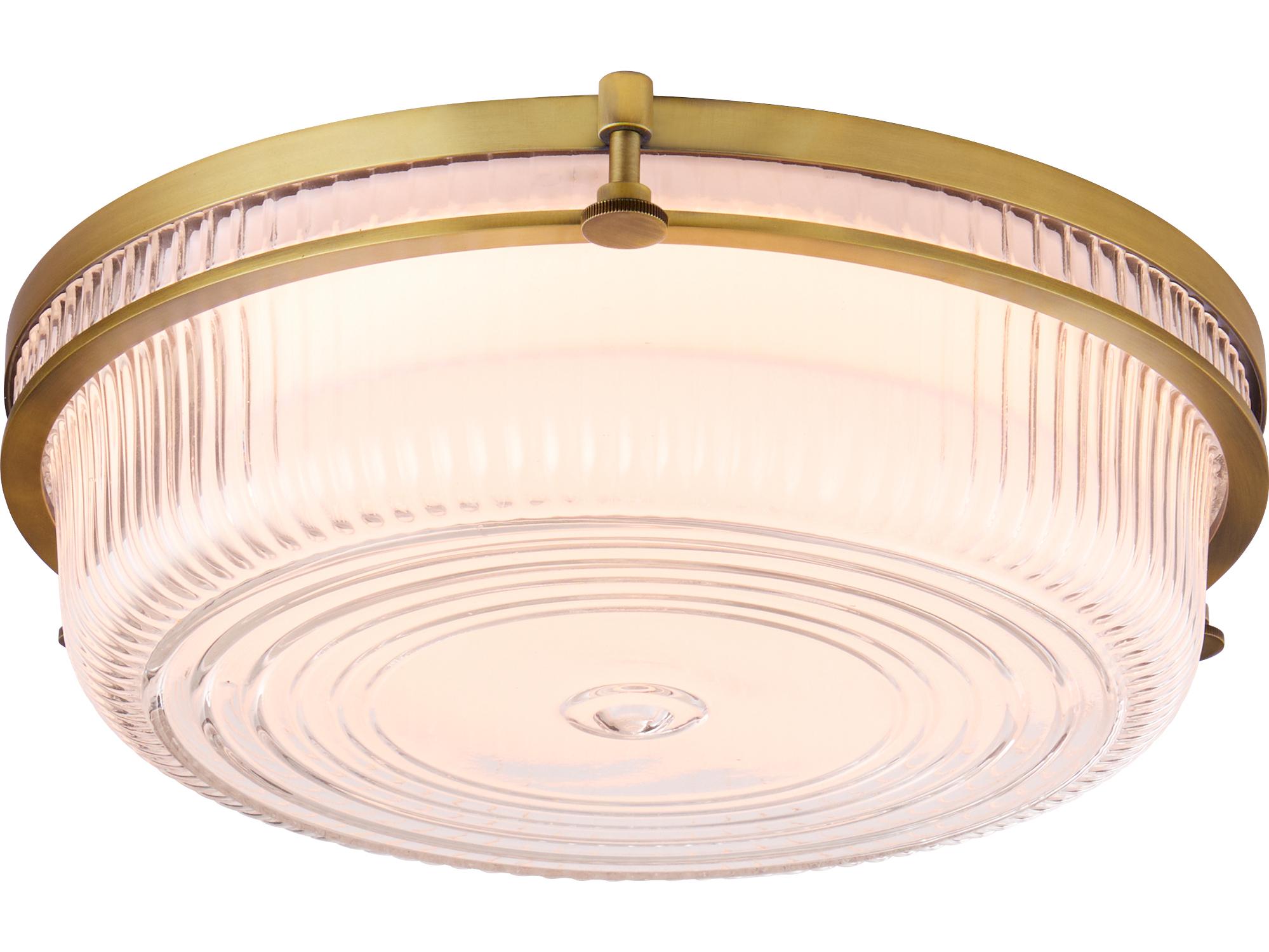 Quorum Emory 1-Light Brushed Brass Flush Mount