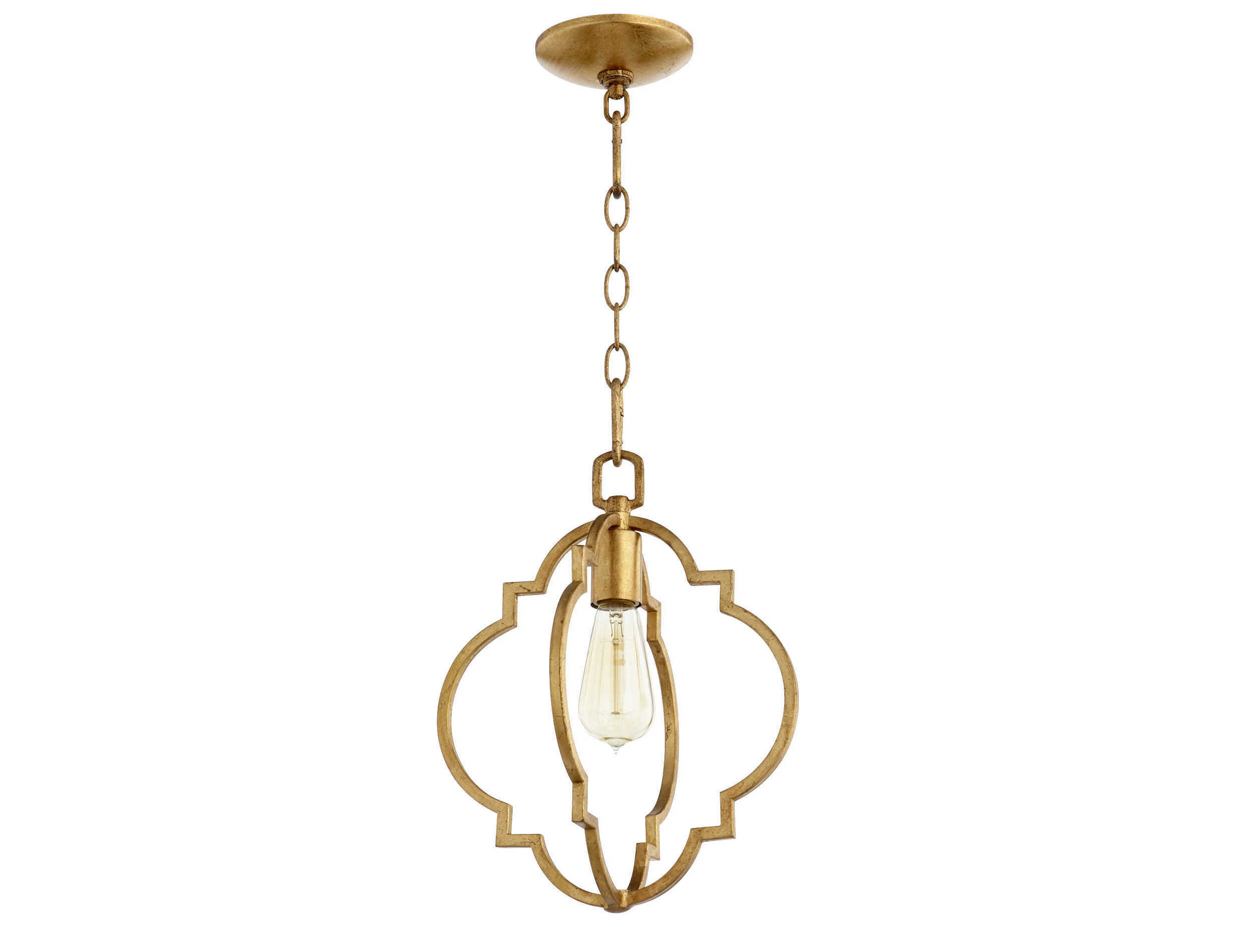 Quorum Dublin 1-Light Gold Leaf Mini Pendant