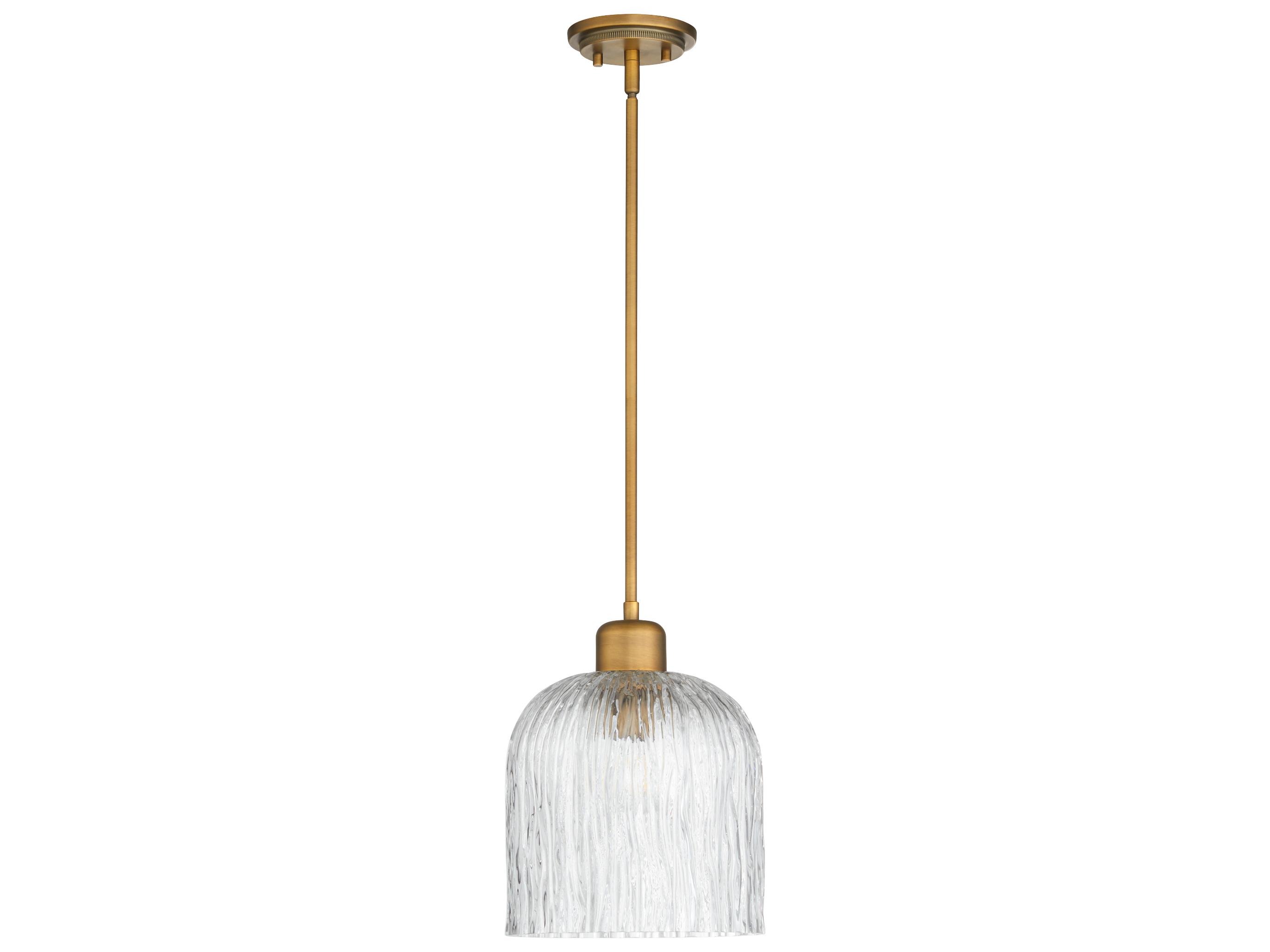 Quorum Meriam 1-Light Brushed Brass Mini Pendant