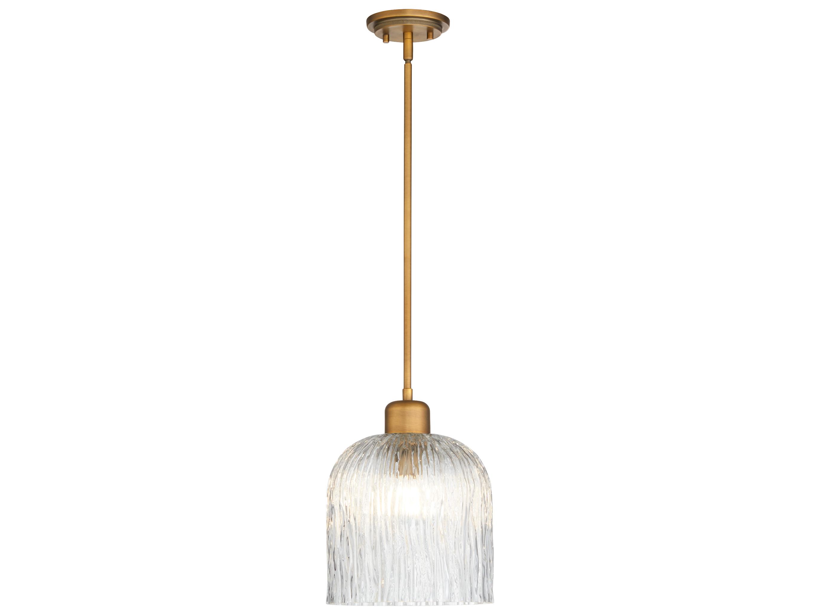 Quorum Meriam 1-Light Brushed Brass Mini Pendant