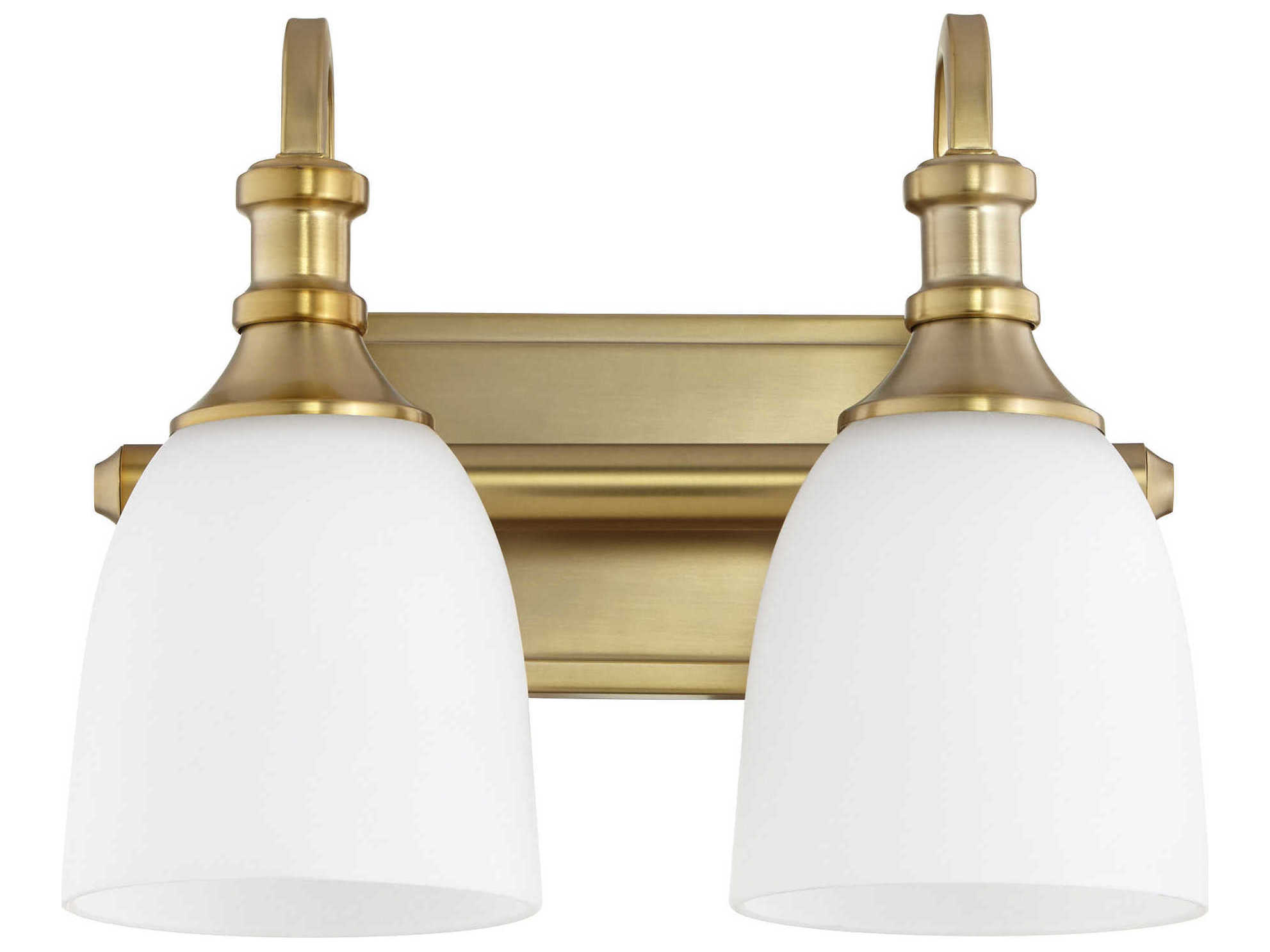 Quorum Richmond 2-Light Aged Brass Glass Vanity Light