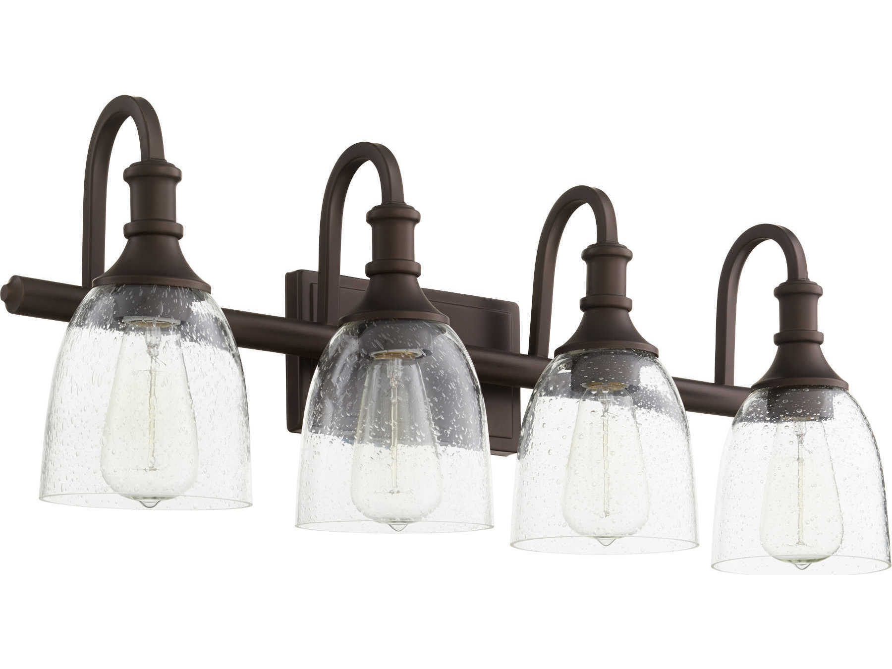 Quorum Richmond 4-Light Oiled Bronze With Clear Seeded Glass Vanity Light