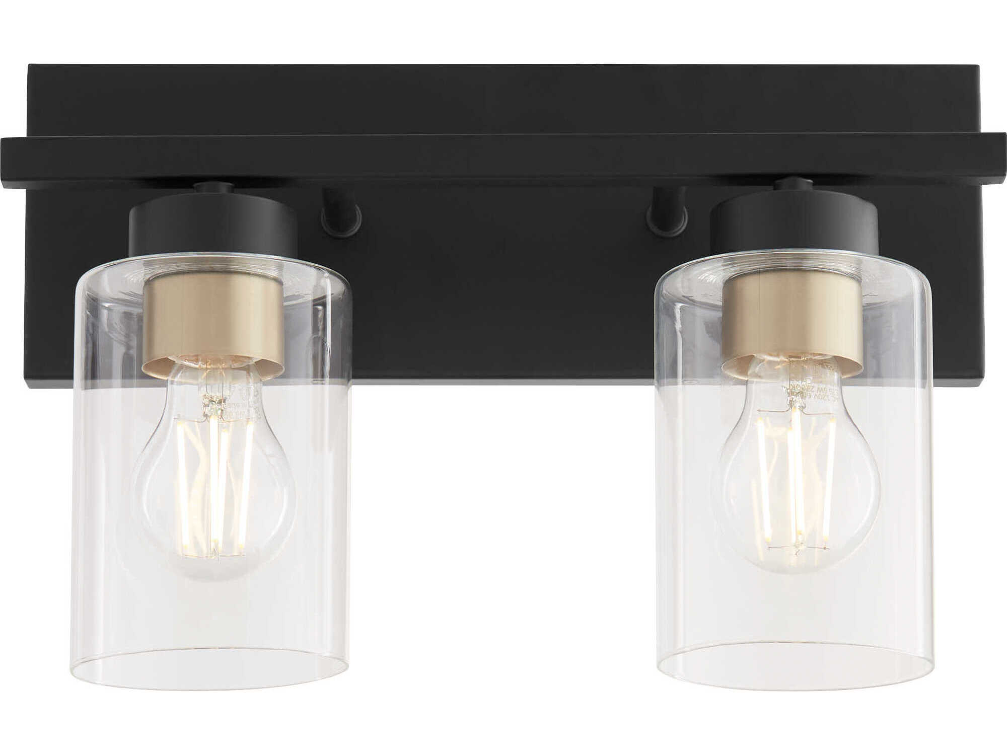Quorum Carter 2-Light Matte Black Vanity Light