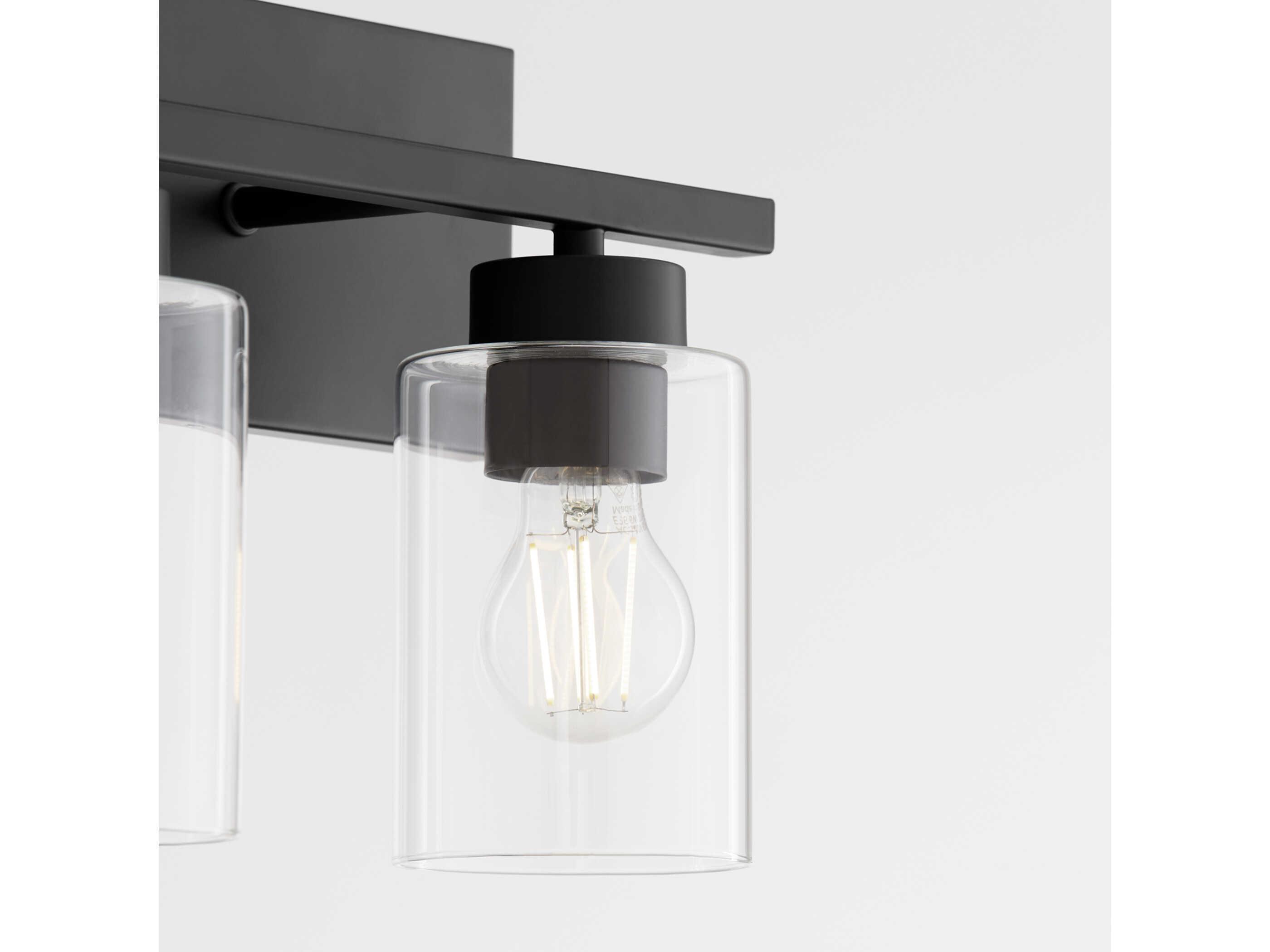 Quorum Carter 2-Light Matte Black Vanity Light