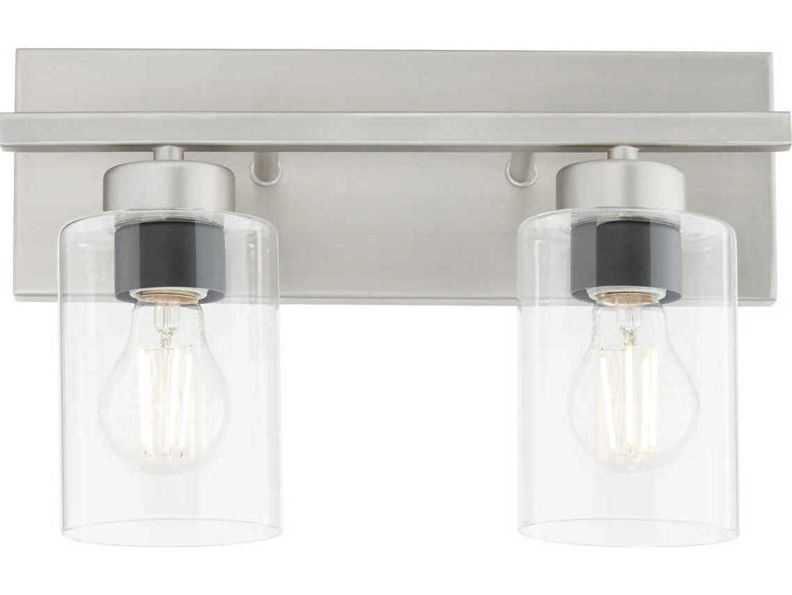 Quorum Carter 2-Light Satin Nickel Vanity Light