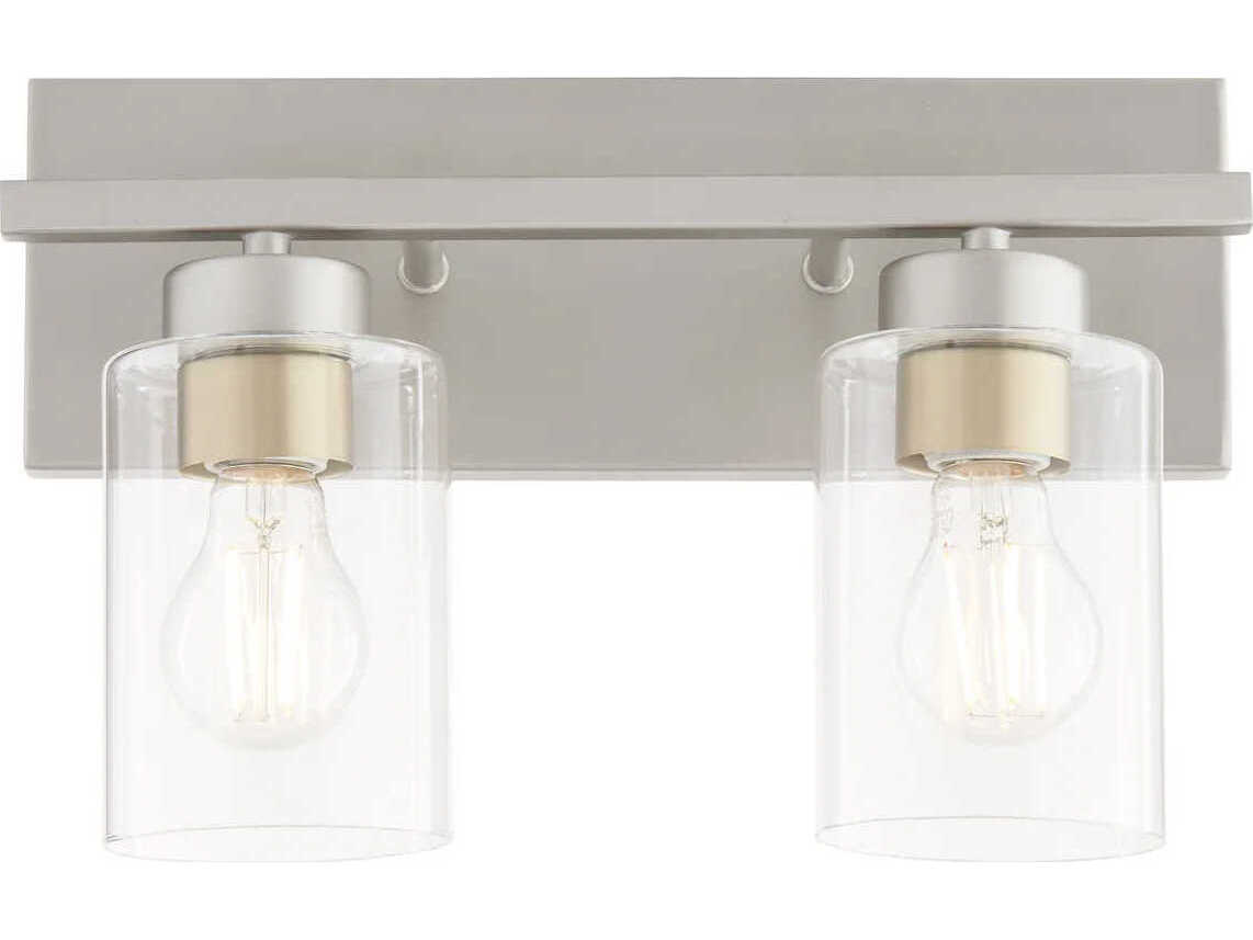 Quorum Carter 2-Light Satin Nickel Vanity Light