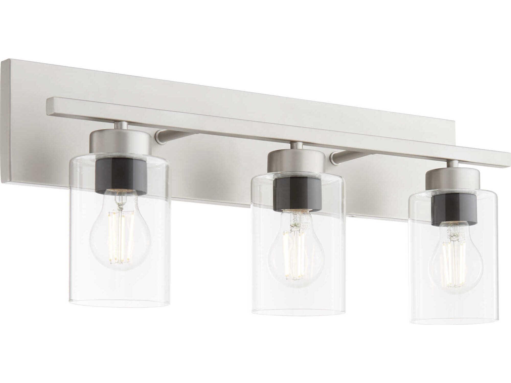 Quorum Carter 3-Light Satin Nickel Vanity Light