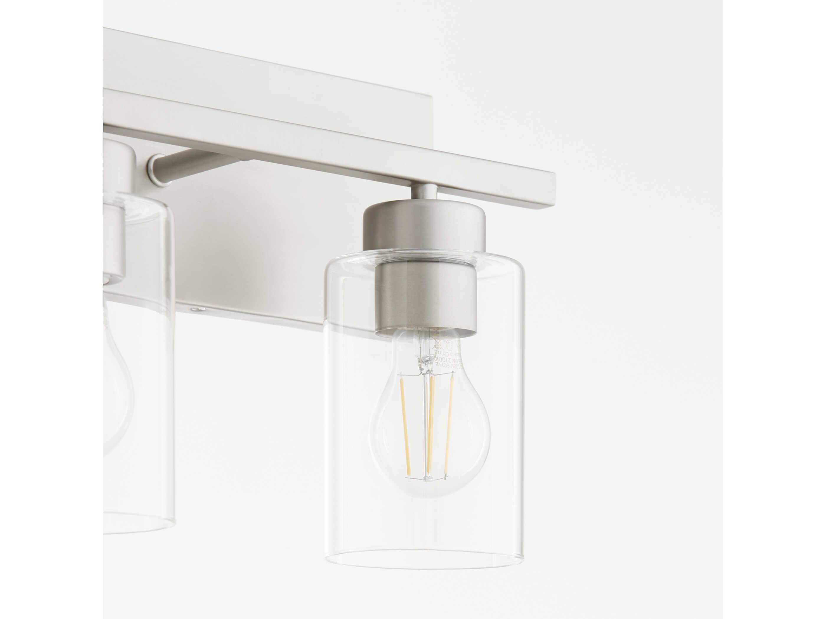 Quorum Carter 3-Light Satin Nickel Vanity Light