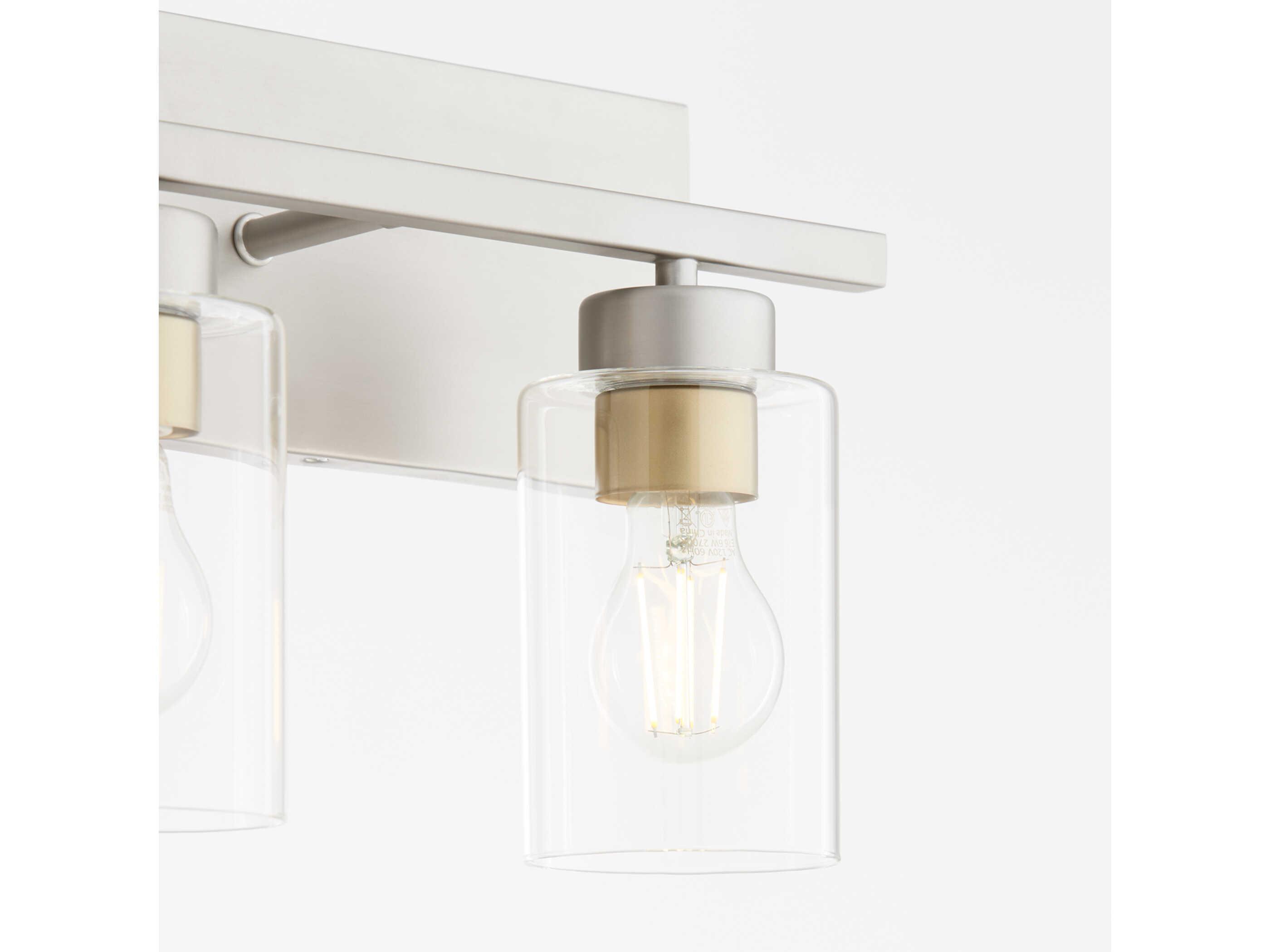 Quorum Carter 3-Light Satin Nickel Vanity Light