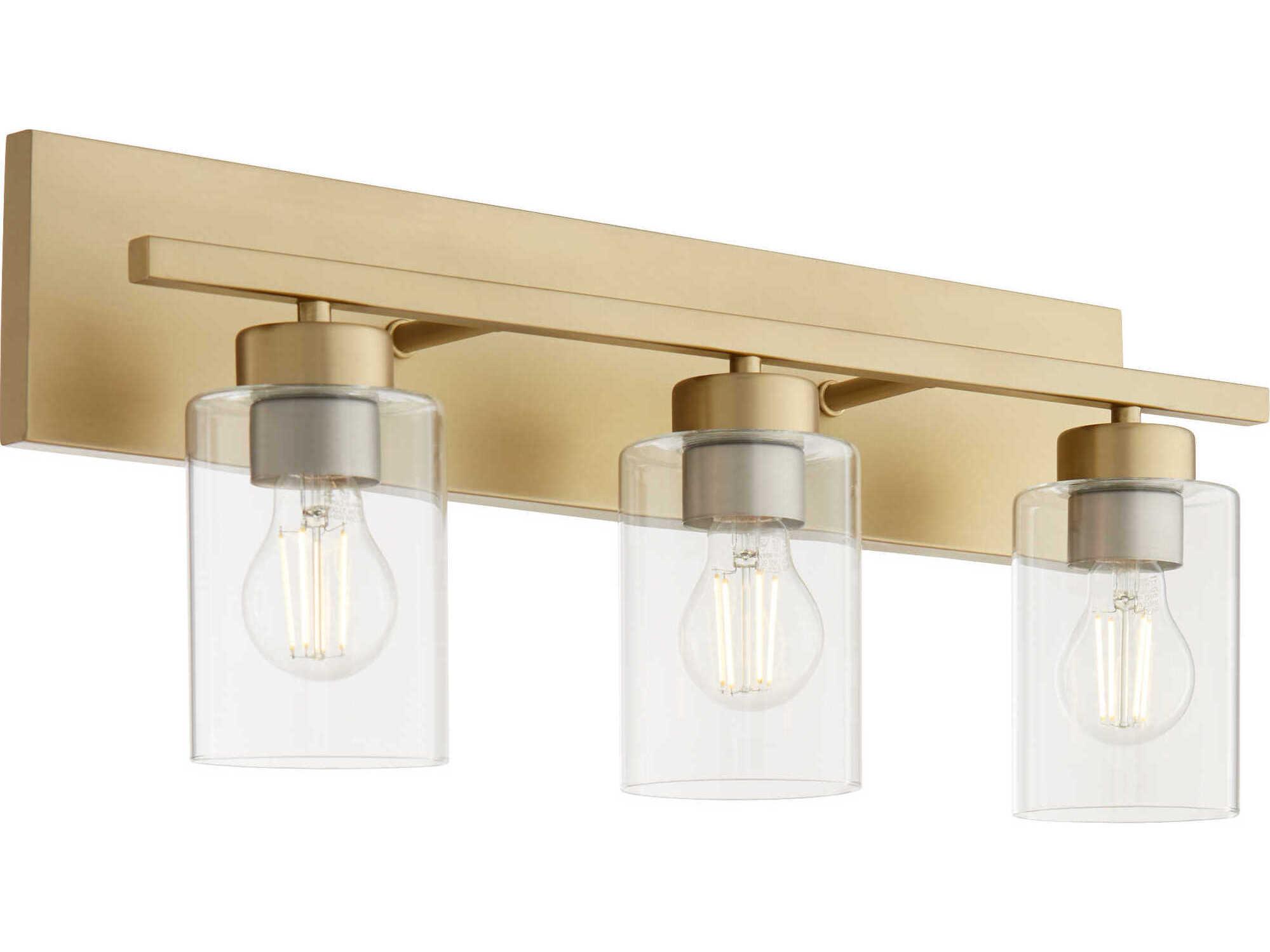 Quorum Carter 3-Light Aged Brass Vanity Light