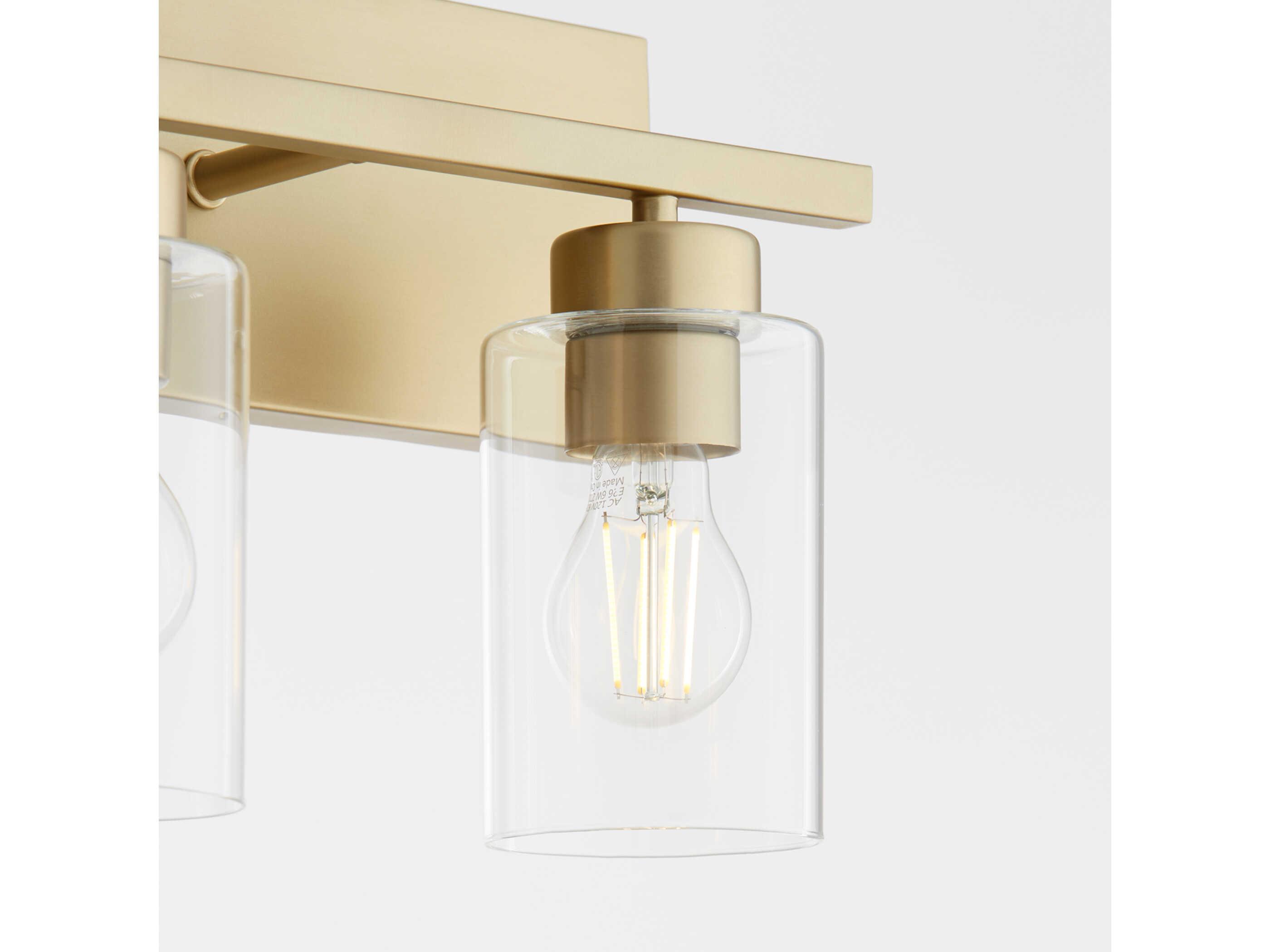 Quorum Carter 3-Light Aged Brass Vanity Light