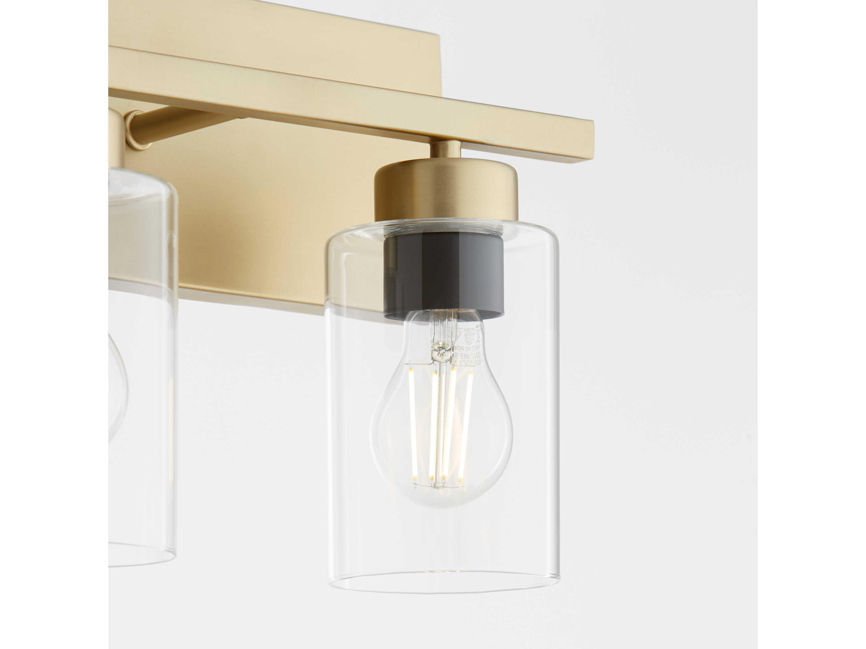 Quorum Carter 3-Light Aged Brass Vanity Light