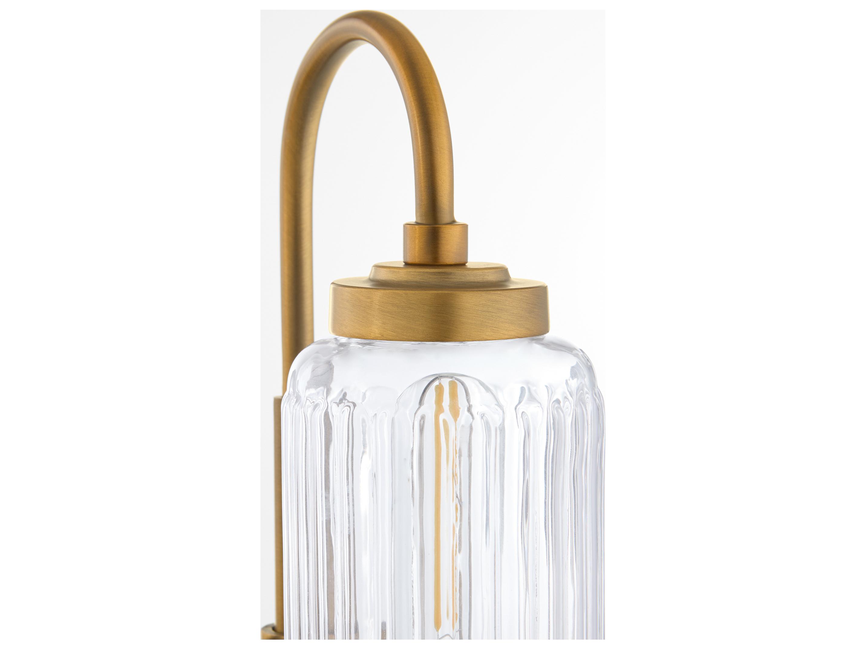 Quorum Whitmire 2-Light Brushed Brass Vanity Light