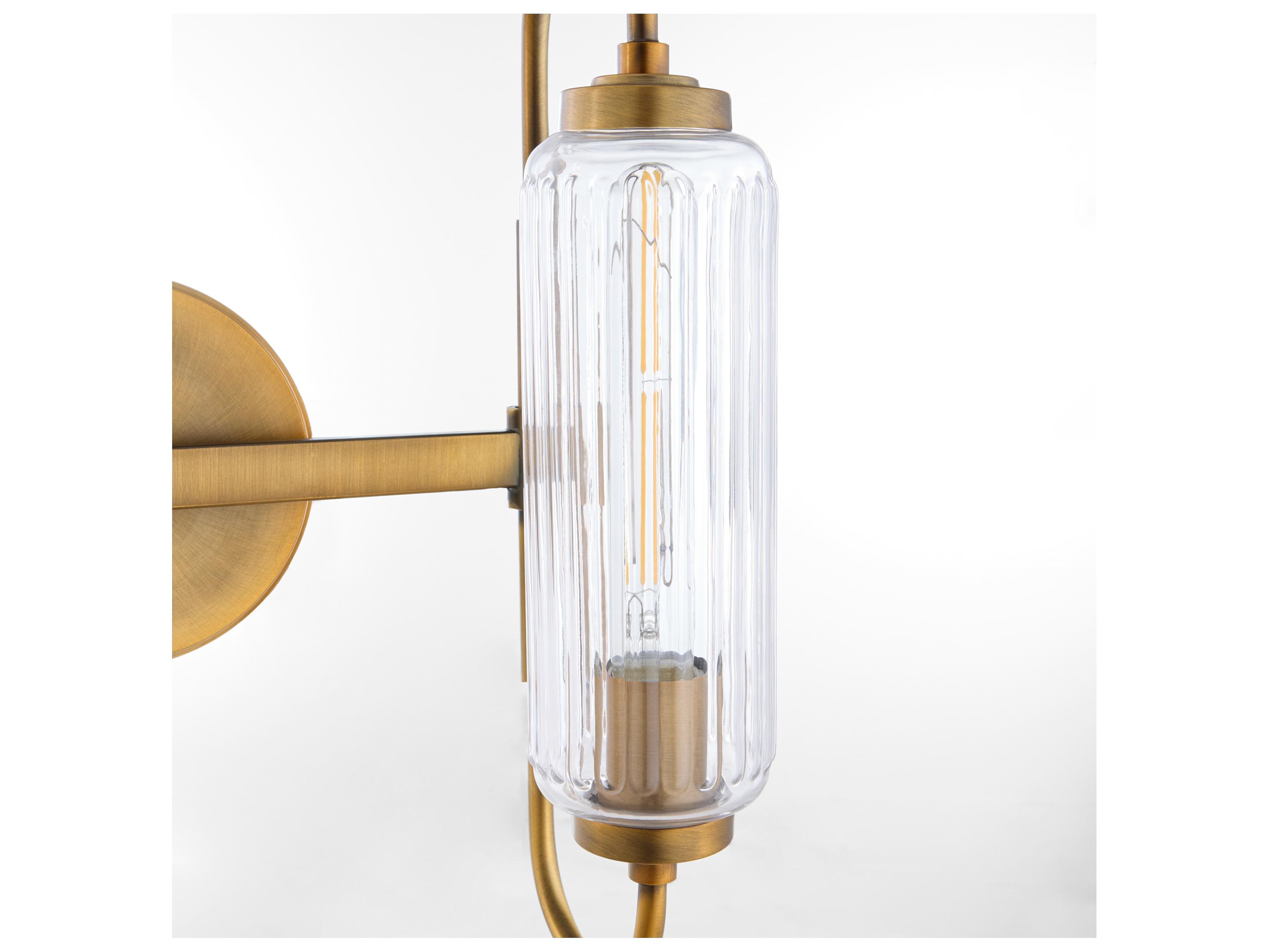 Quorum Whitmire 2-Light Brushed Brass Vanity Light