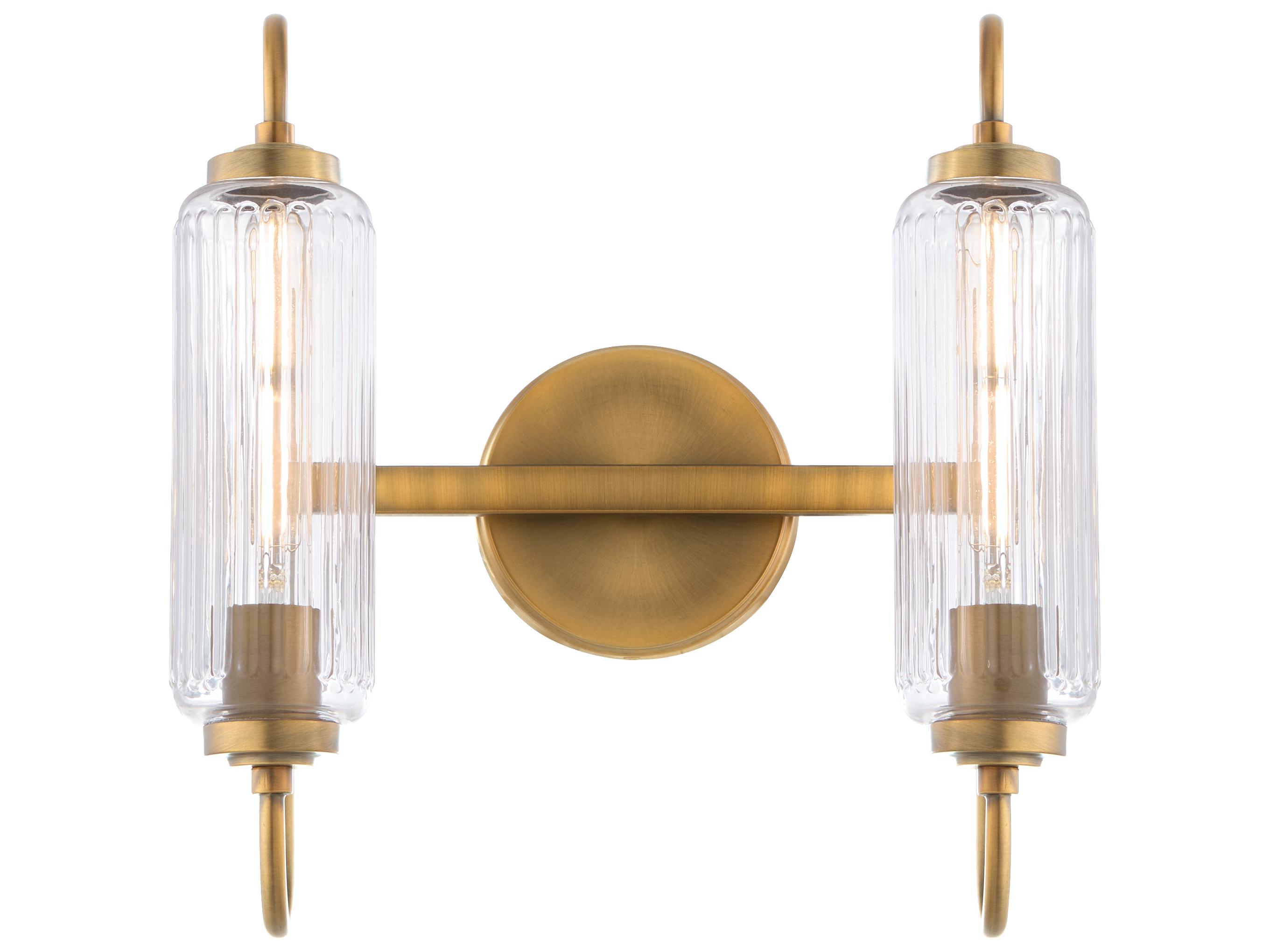 Quorum Whitmire 2-Light Brushed Brass Vanity Light