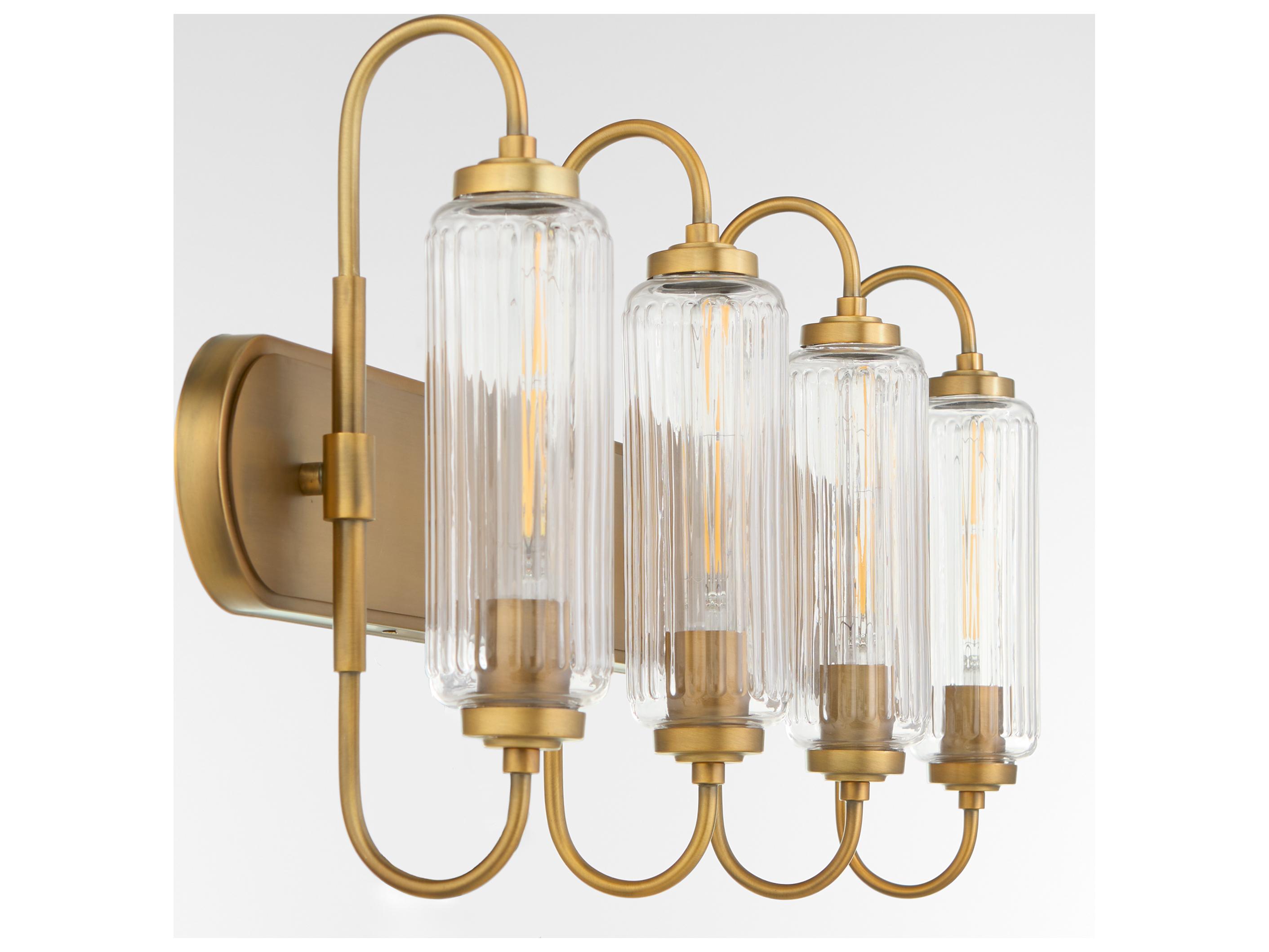 Quorum Whitmire 4-Light Brushed Brass Vanity Light