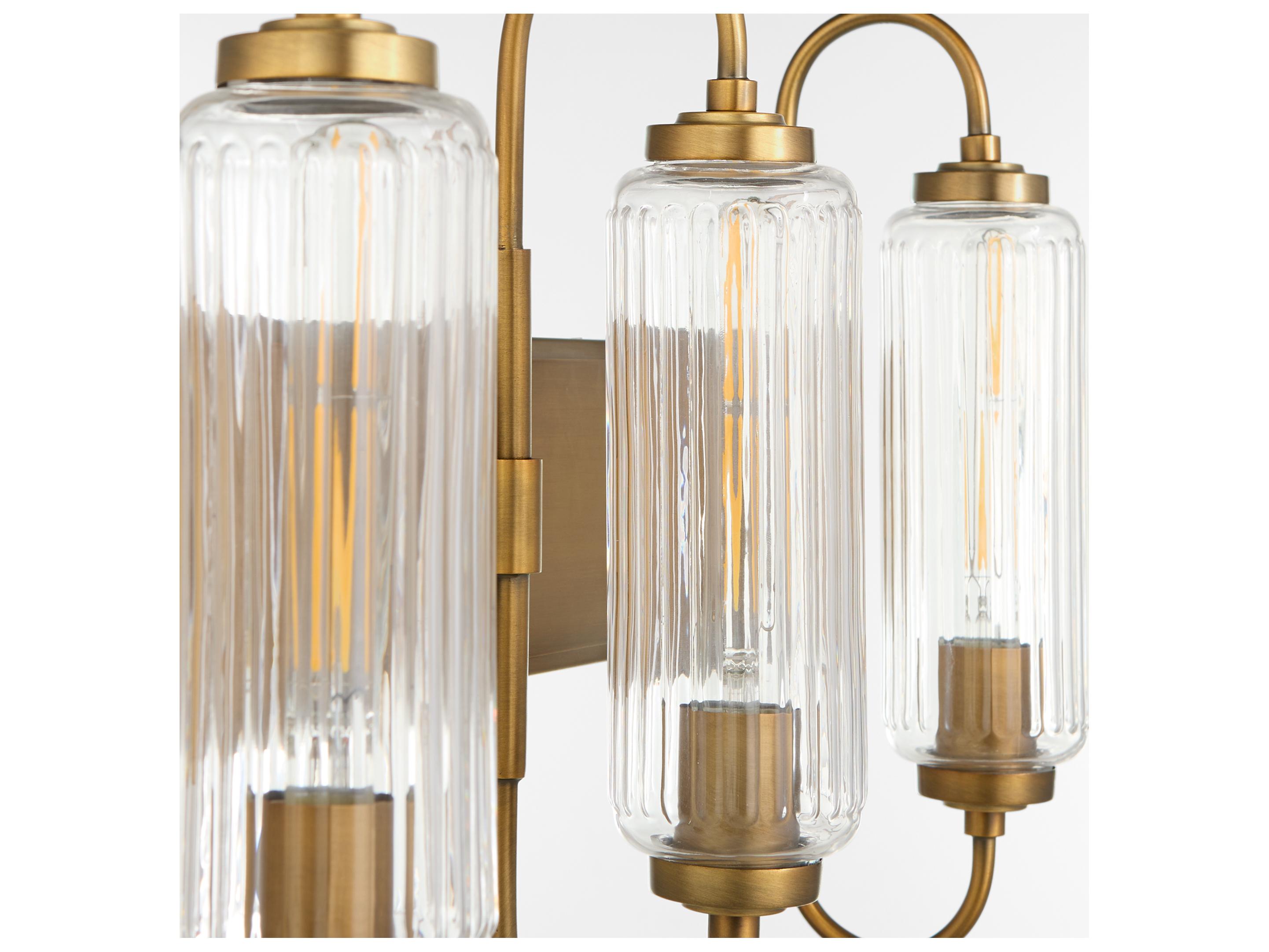 Quorum Whitmire 4-Light Brushed Brass Vanity Light