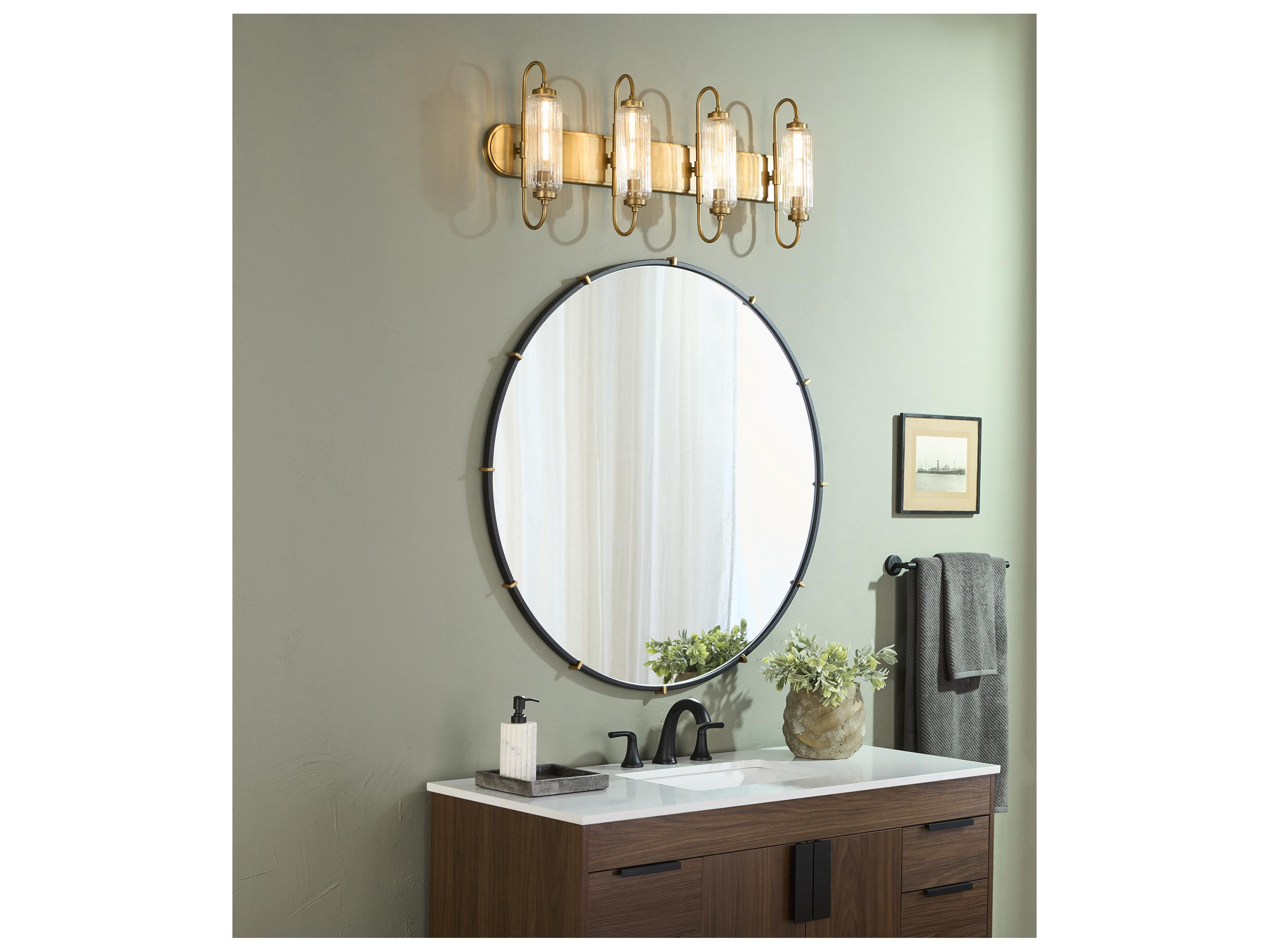Quorum Whitmire 4-Light Brushed Brass Vanity Light
