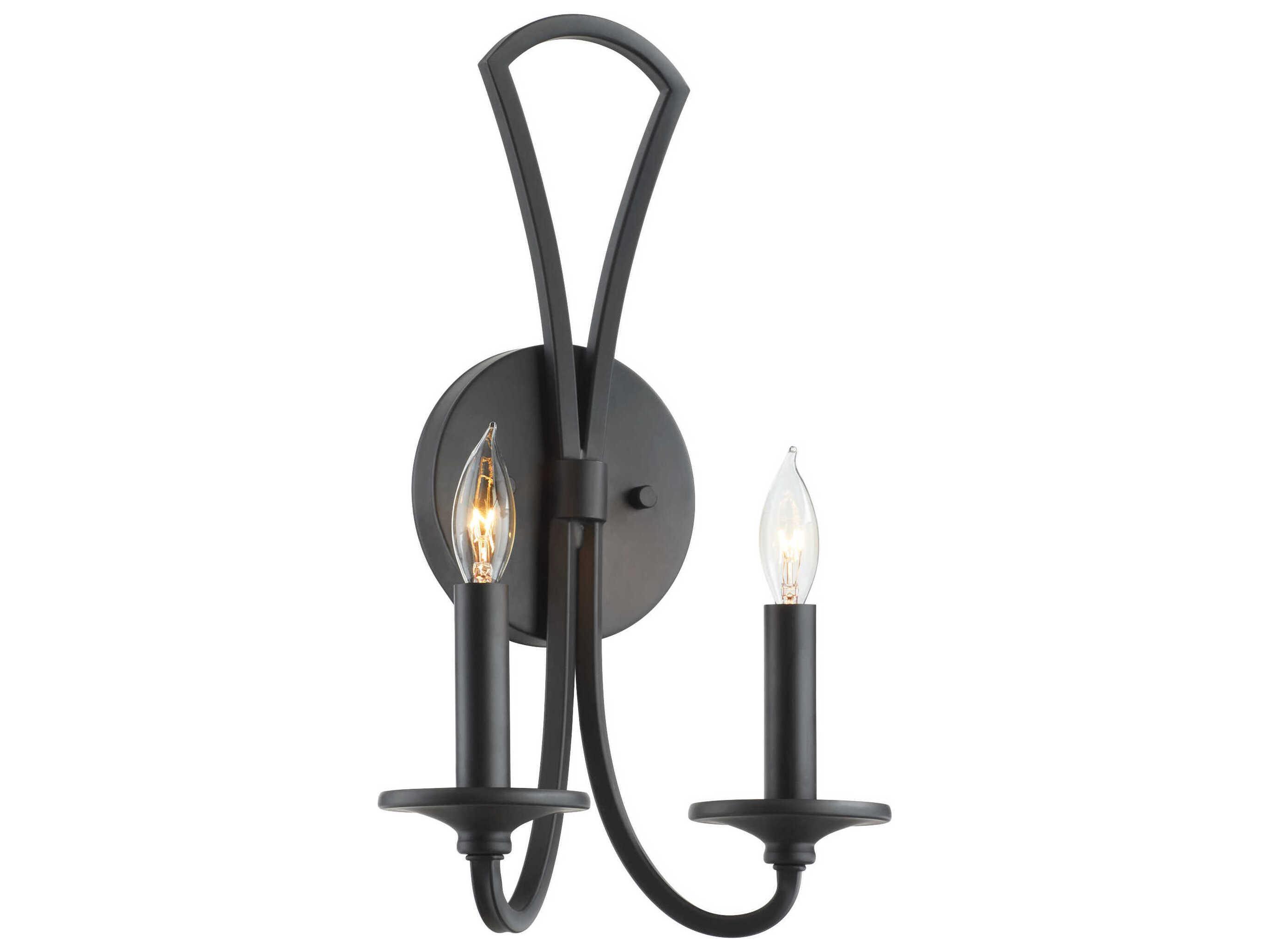 Quorum Maryse 2-Light Matte Black Traditional Vanity Light