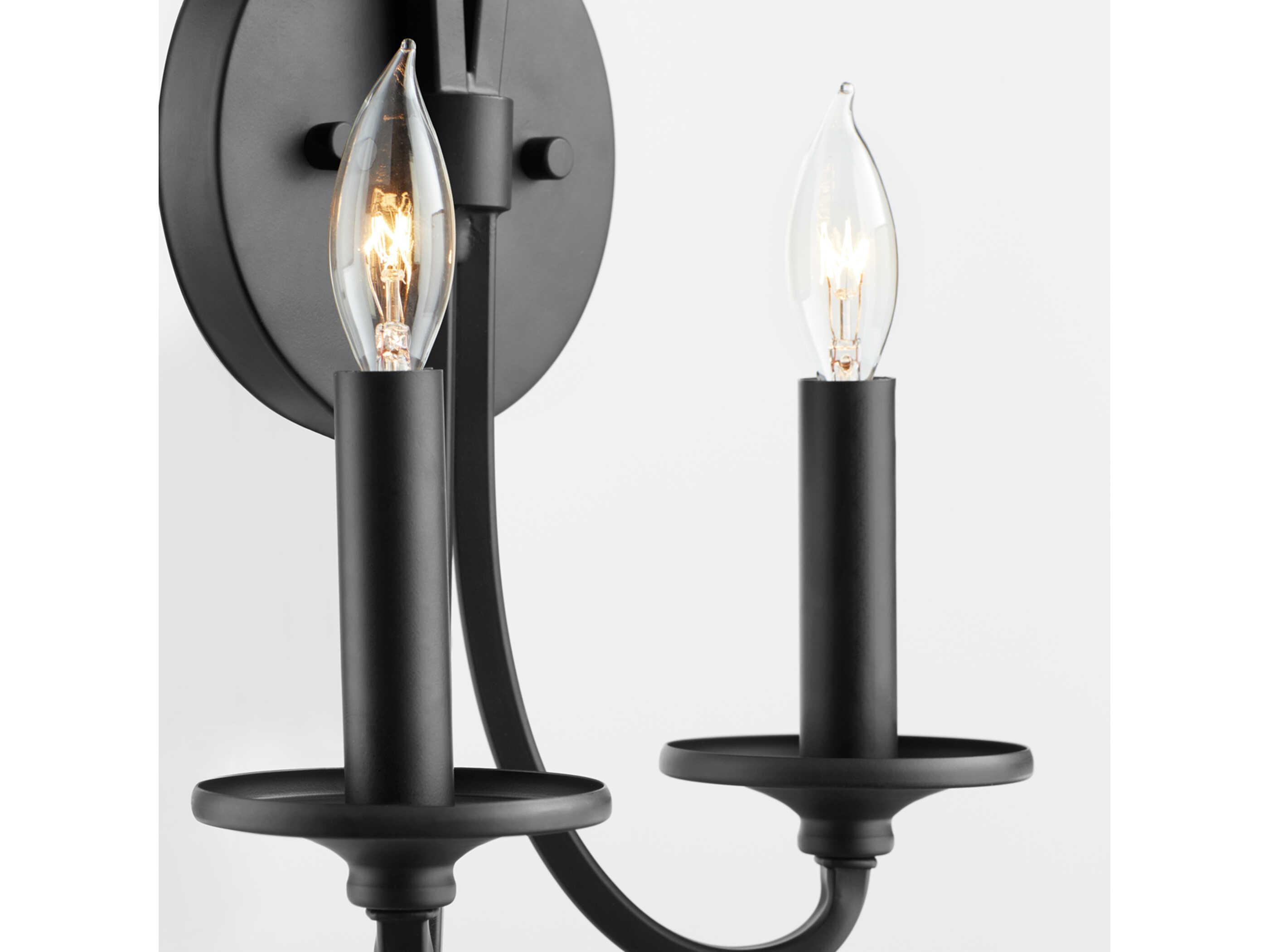Quorum Maryse 2-Light Matte Black Traditional Vanity Light