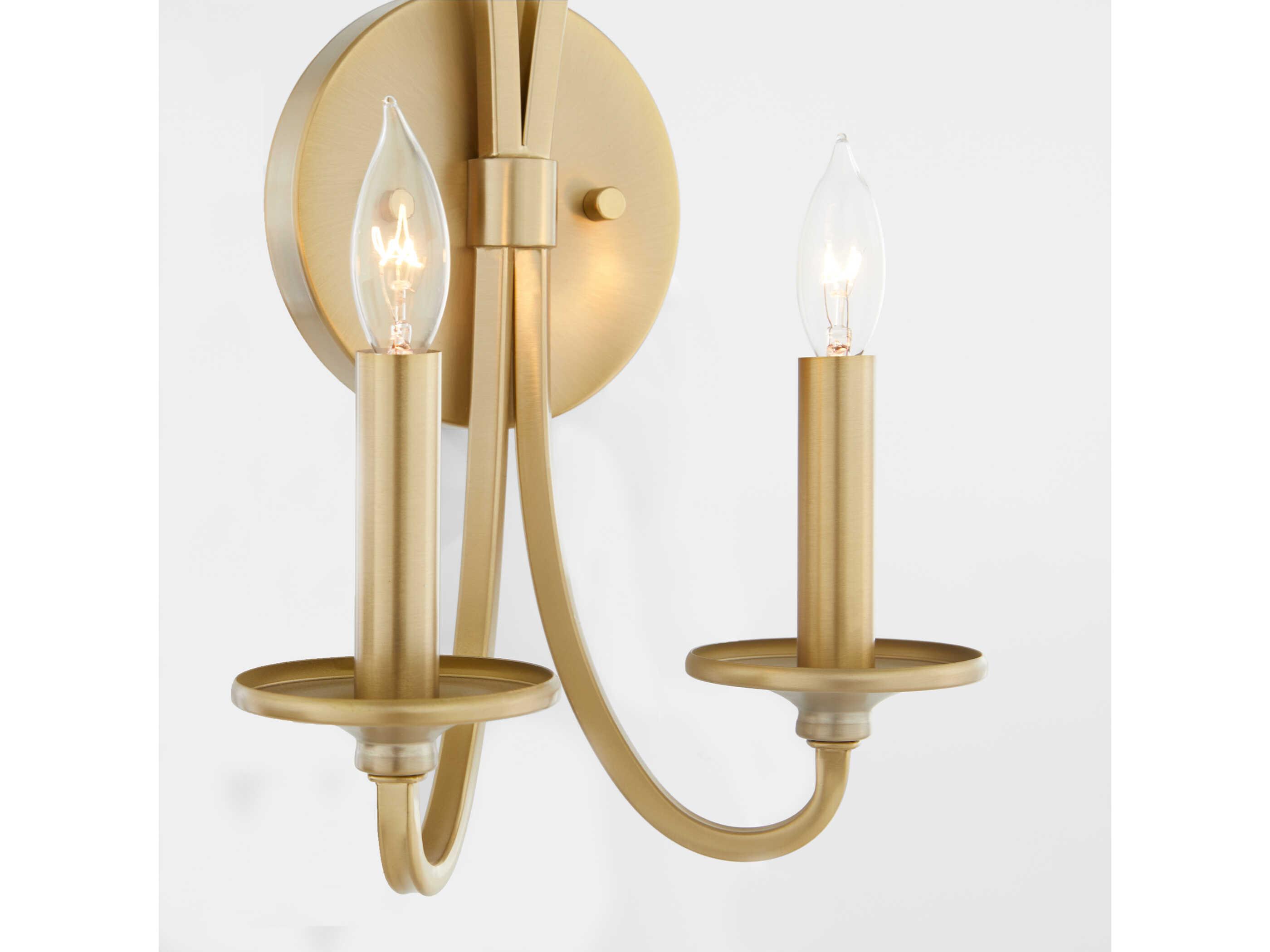 Quorum Maryse 2-Light Aged Brass Traditional Vanity Light