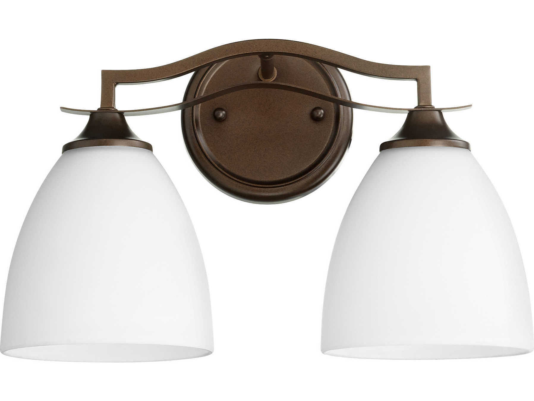 Quorum Jardin 2-Light Oiled Bronze Glass Vanity Light