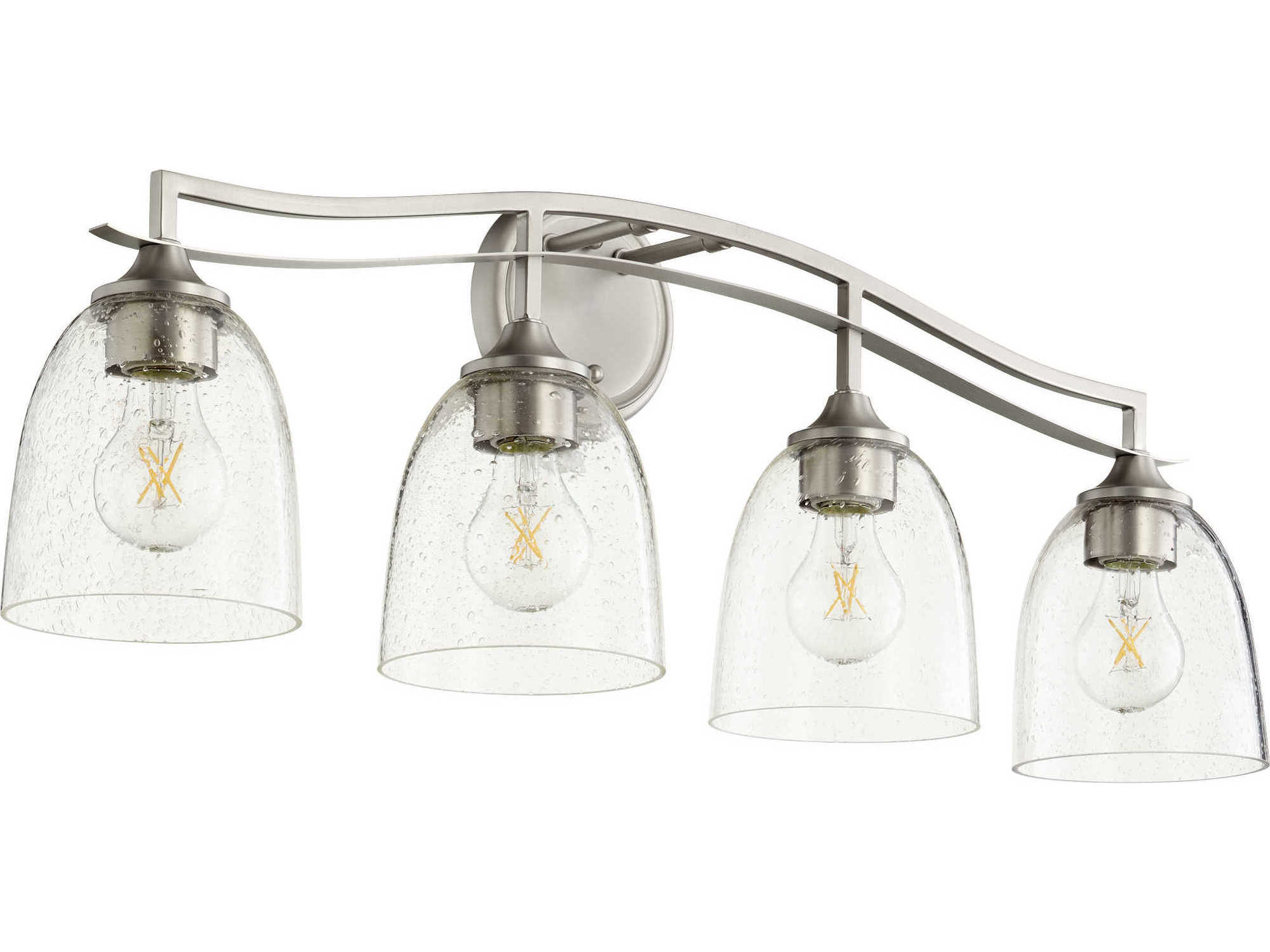 Quorum Jardin 4-Light Satin Nickel With Clear Seeded Glass Vanity Light