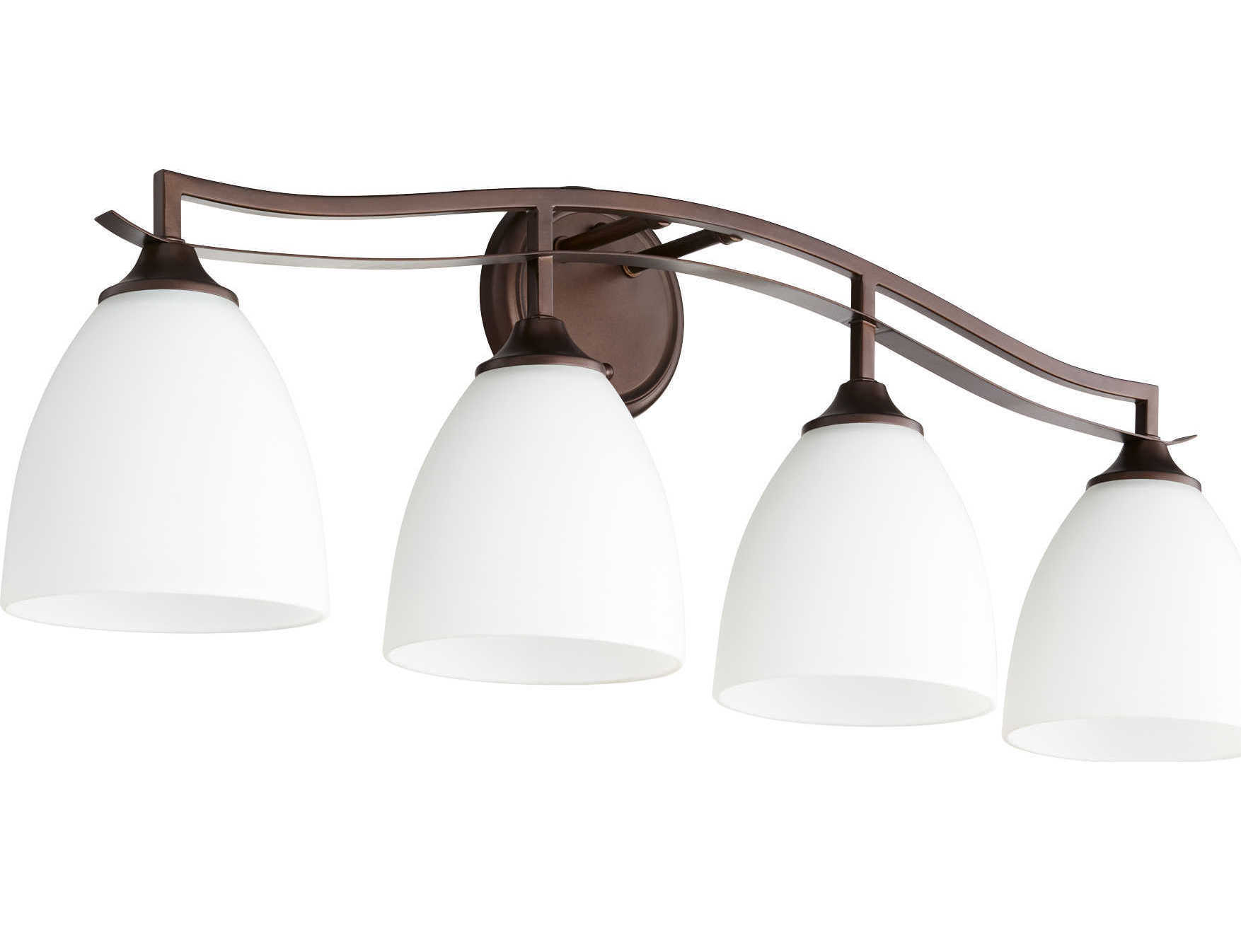 Quorum Jardin 4-Light Oiled Bronze Glass Vanity Light