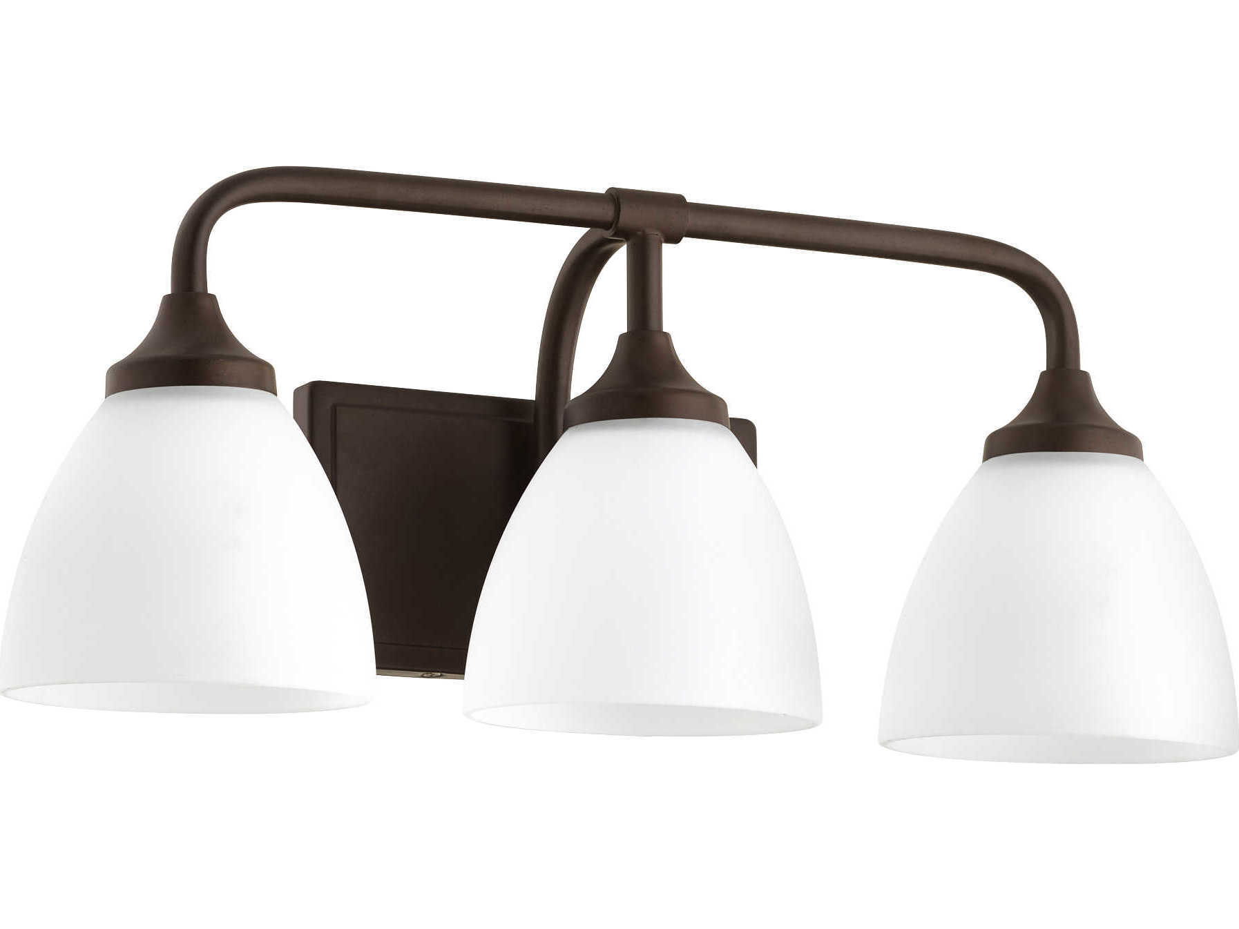 Quorum Enclave 3-Light Oiled Bronze Glass Vanity Light