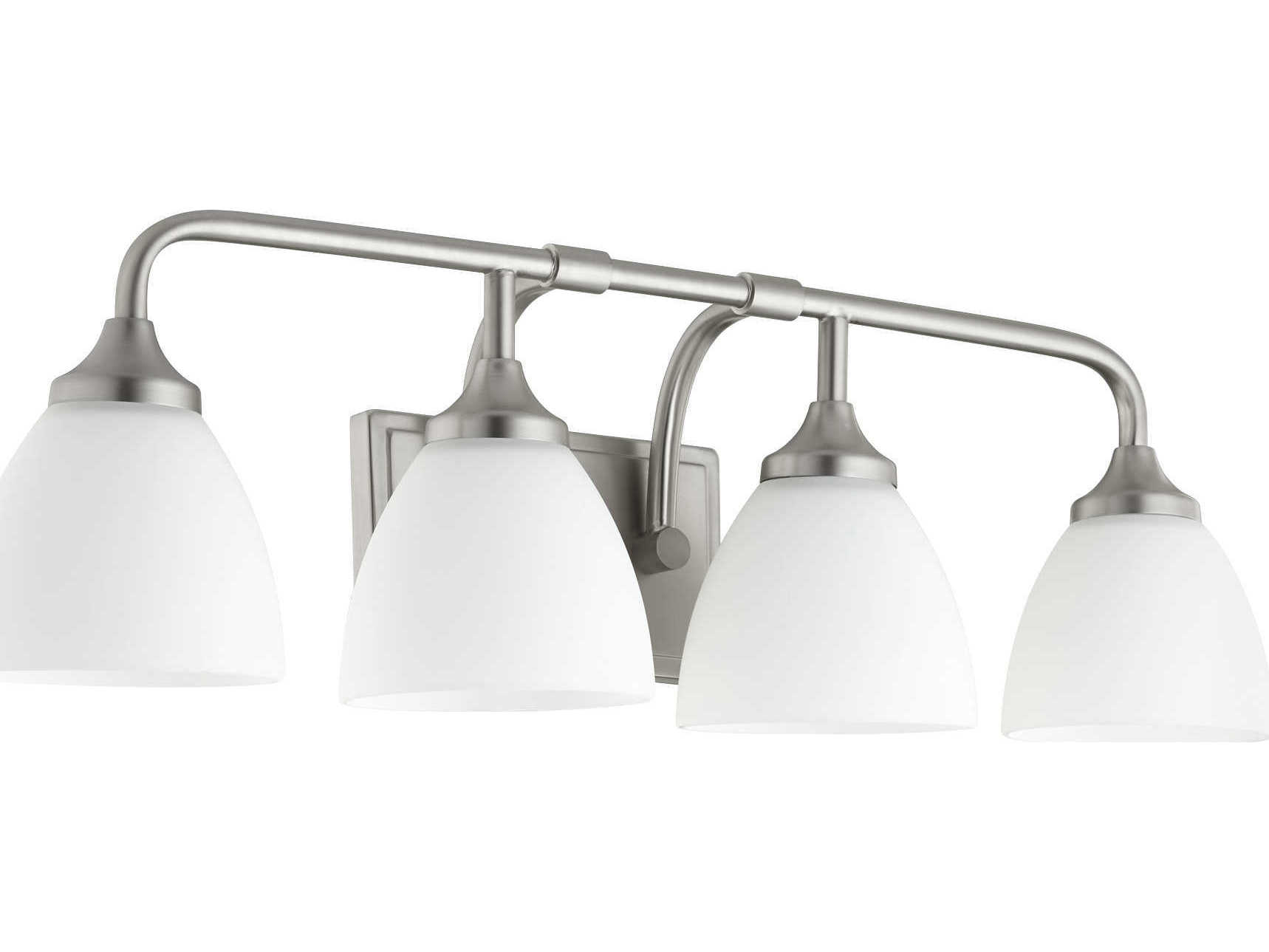 Quorum Enclave 4-Light Satin Nickel Glass Vanity Light