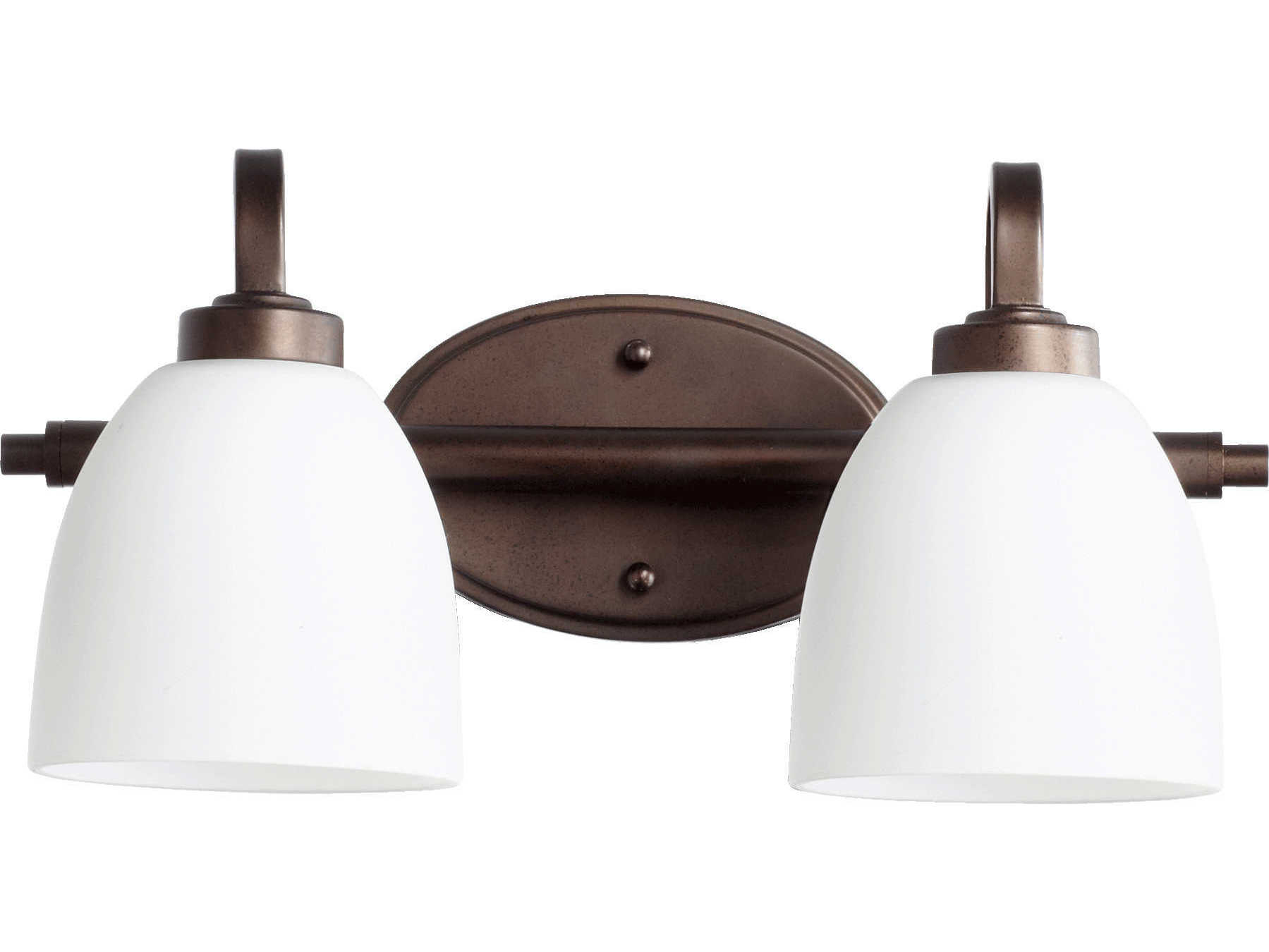 Quorum Reyes 2-Light Oiled Bronze Glass Vanity Light