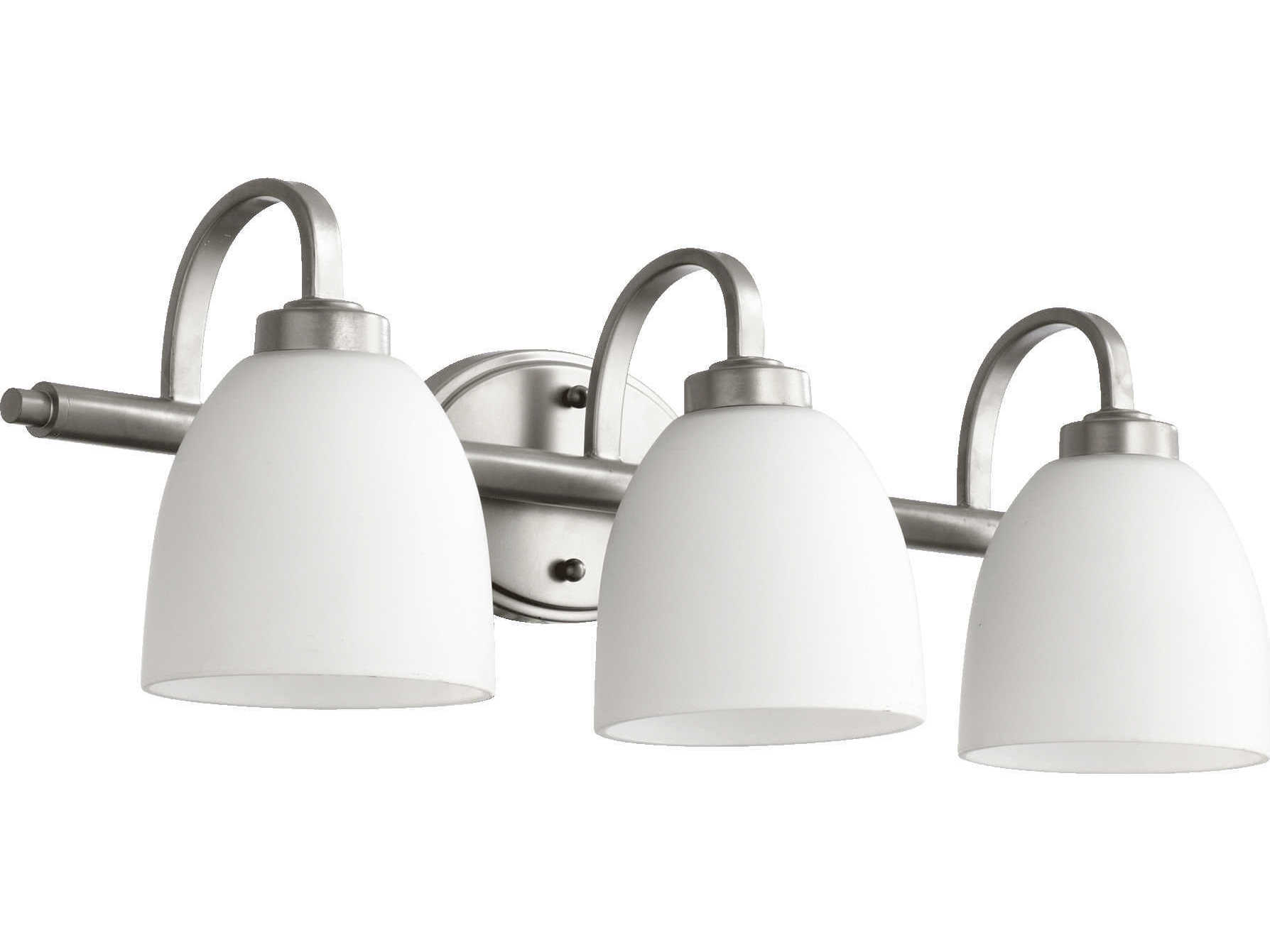 Quorum Reyes 3-Light Classic Nickel Glass Vanity Light