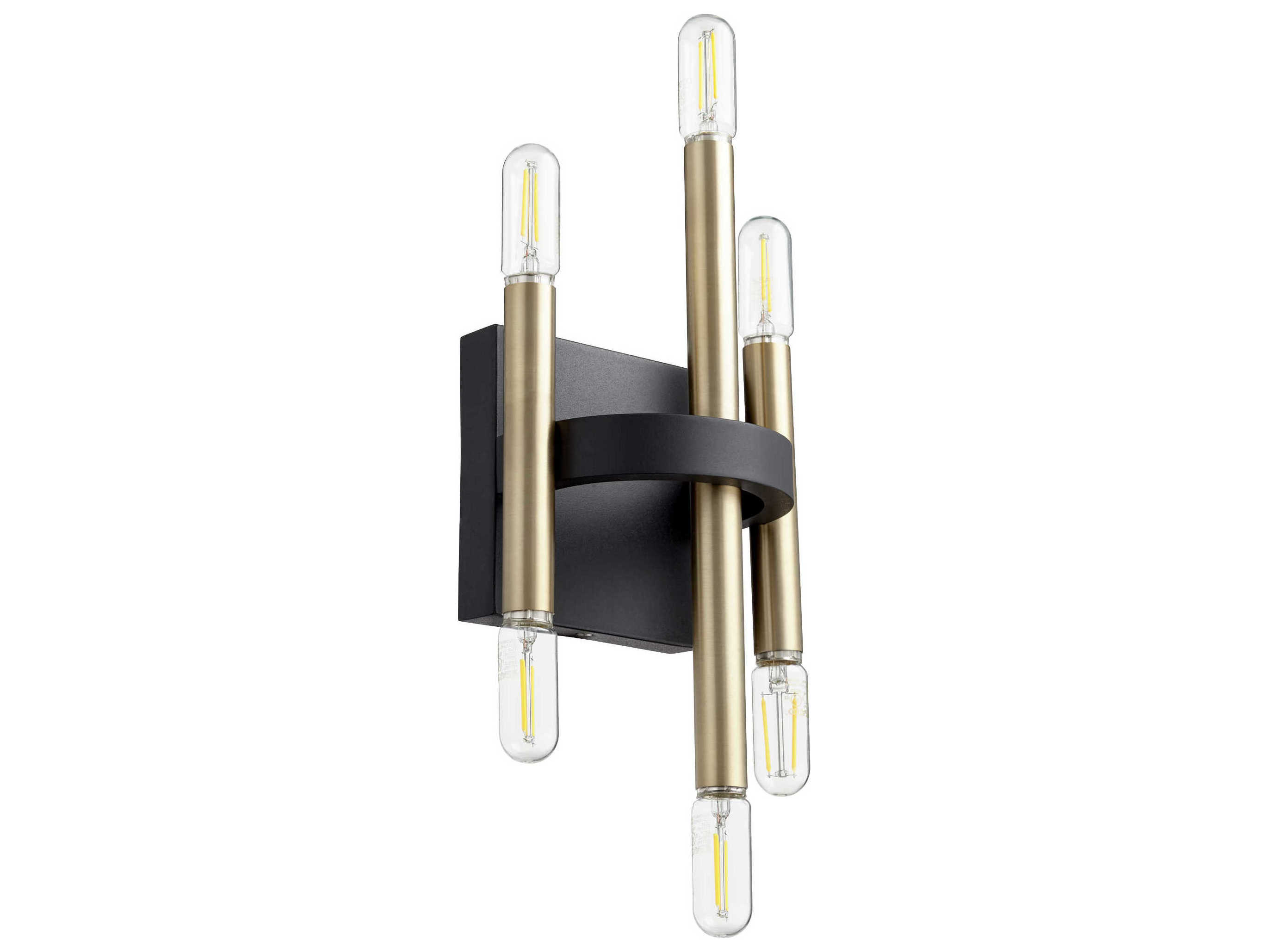 Quorum Luxe 6-Light Noir With Aged Brass Black Wall Sconce