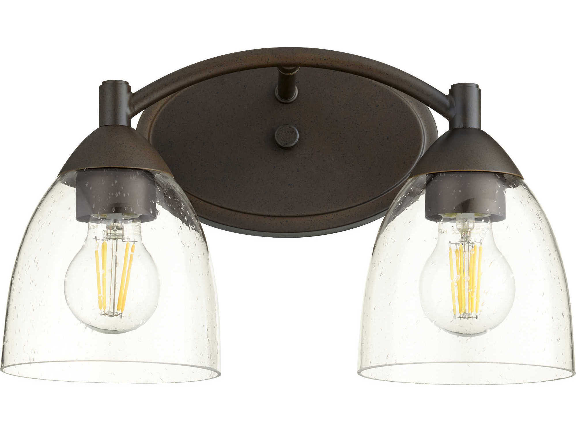 Quorum Barkley 2-Light Oiled Bronze Glass Vanity Light