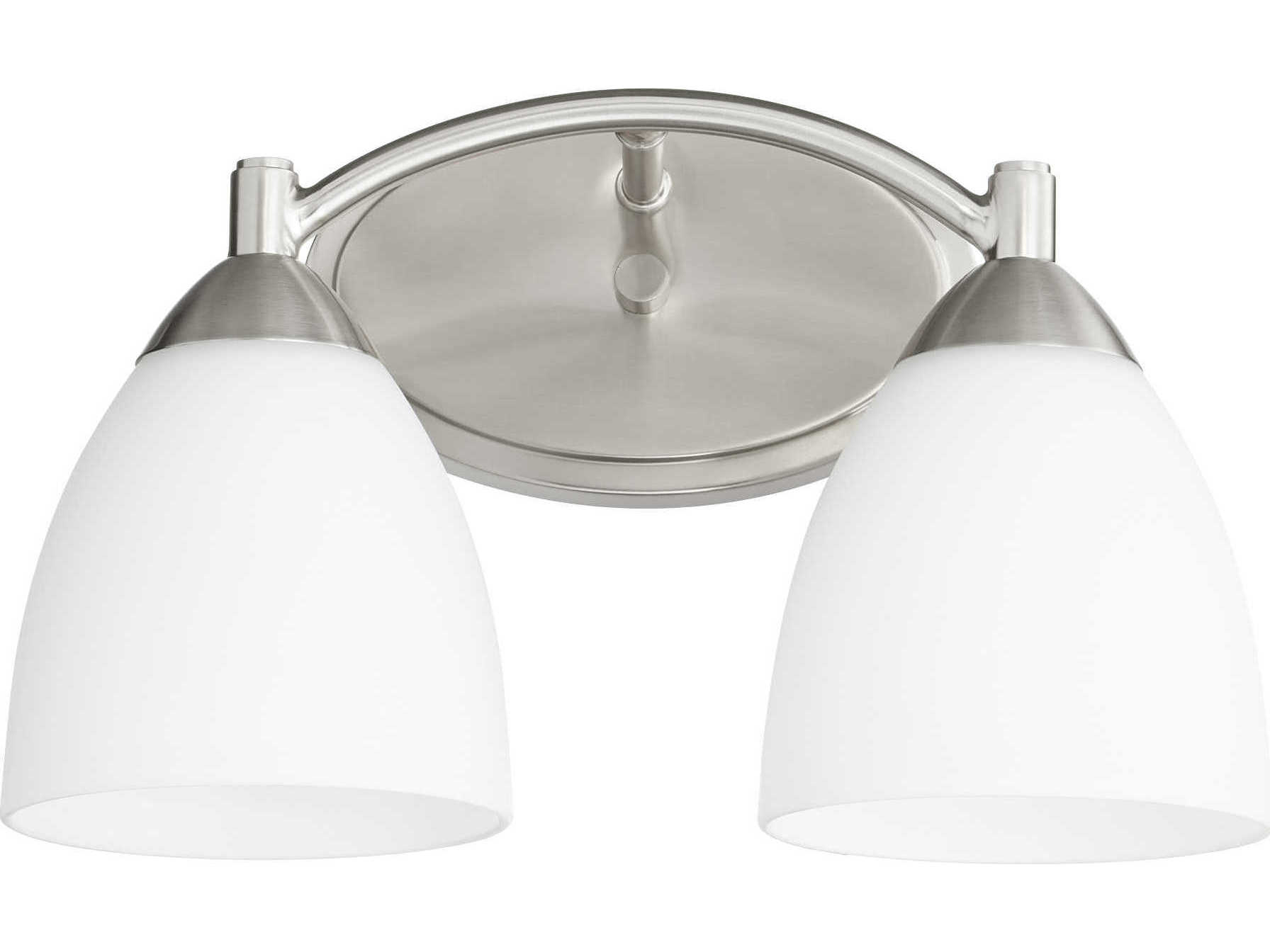 Quorum Barkley 2-Light Satin Nickel Glass Vanity Light