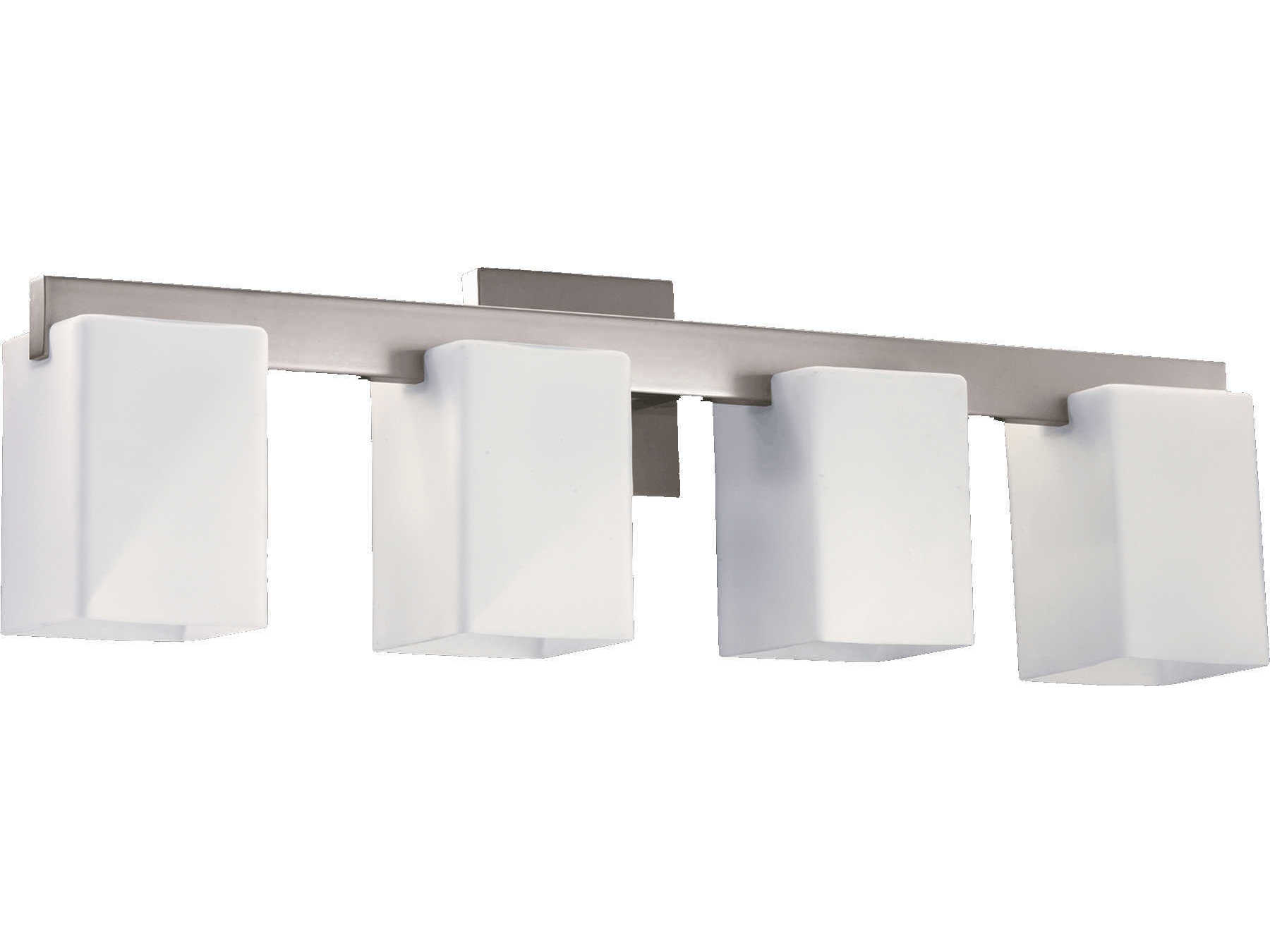 Quorum Modus 4-Light Satin Nickel Glass Vanity Light