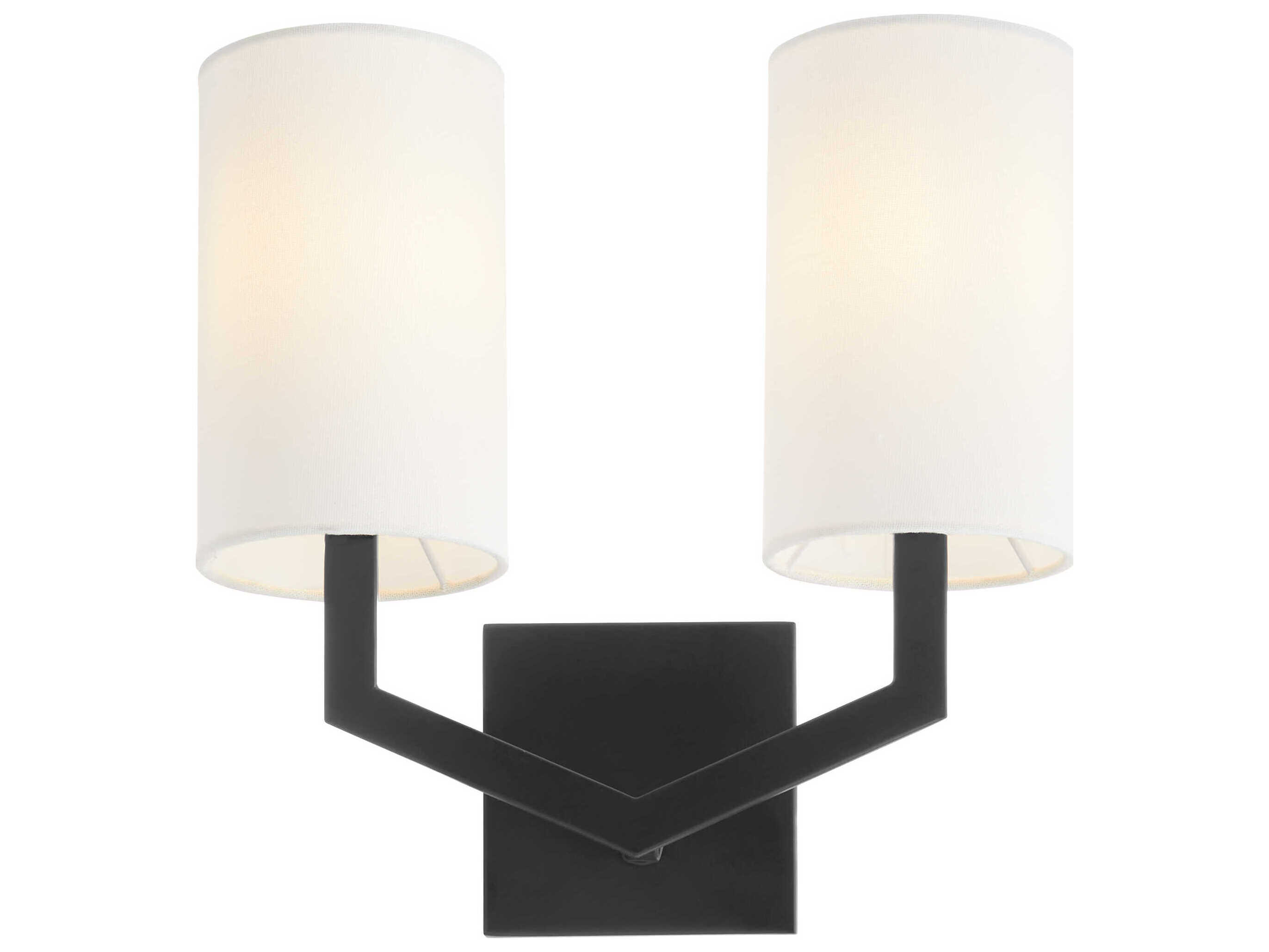 Quorum Bolivar 2-Light Matte Black Vanity Light