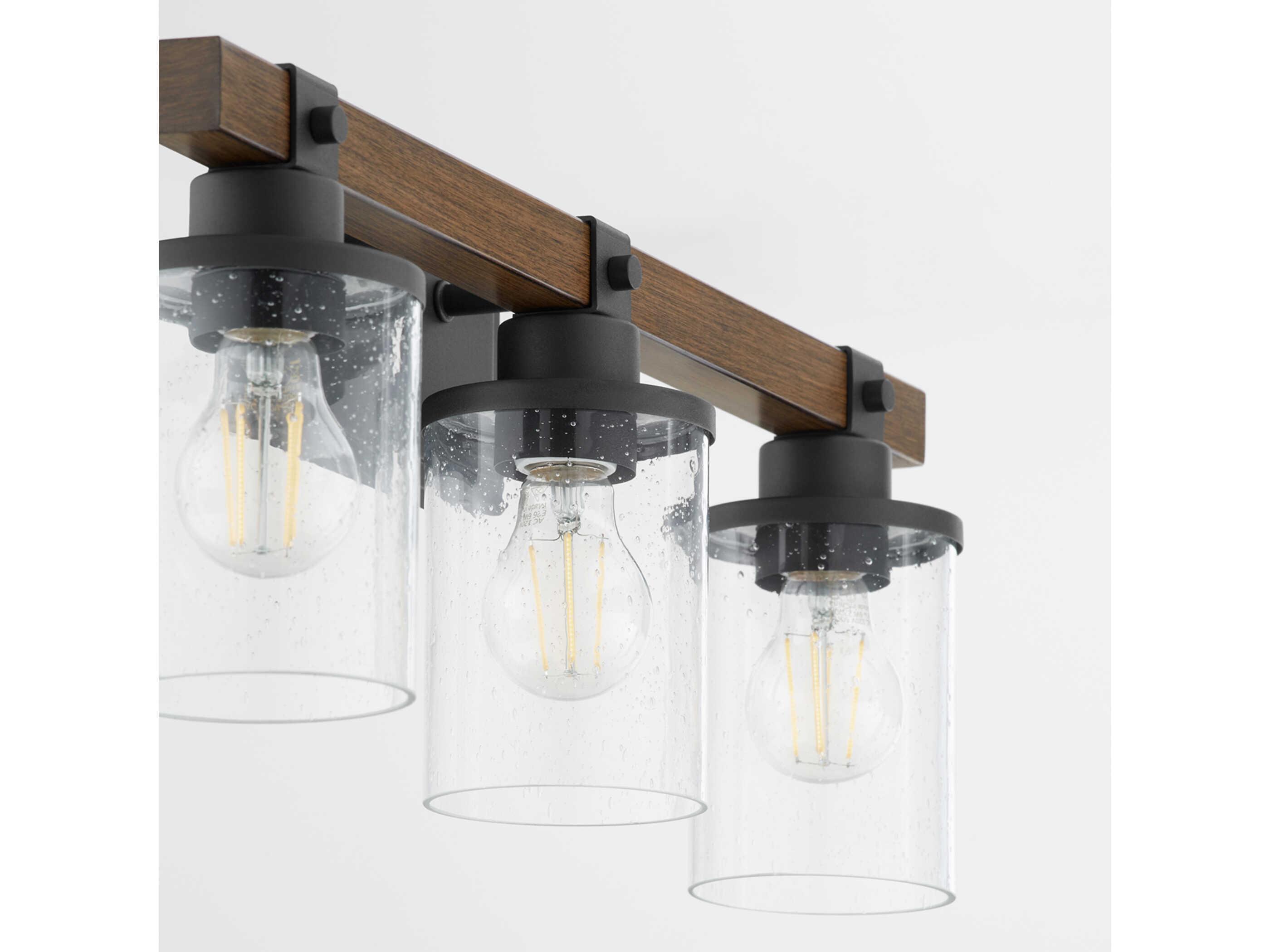 Quorum Alpine 3-Light Textured Black Walnut Vanity Light